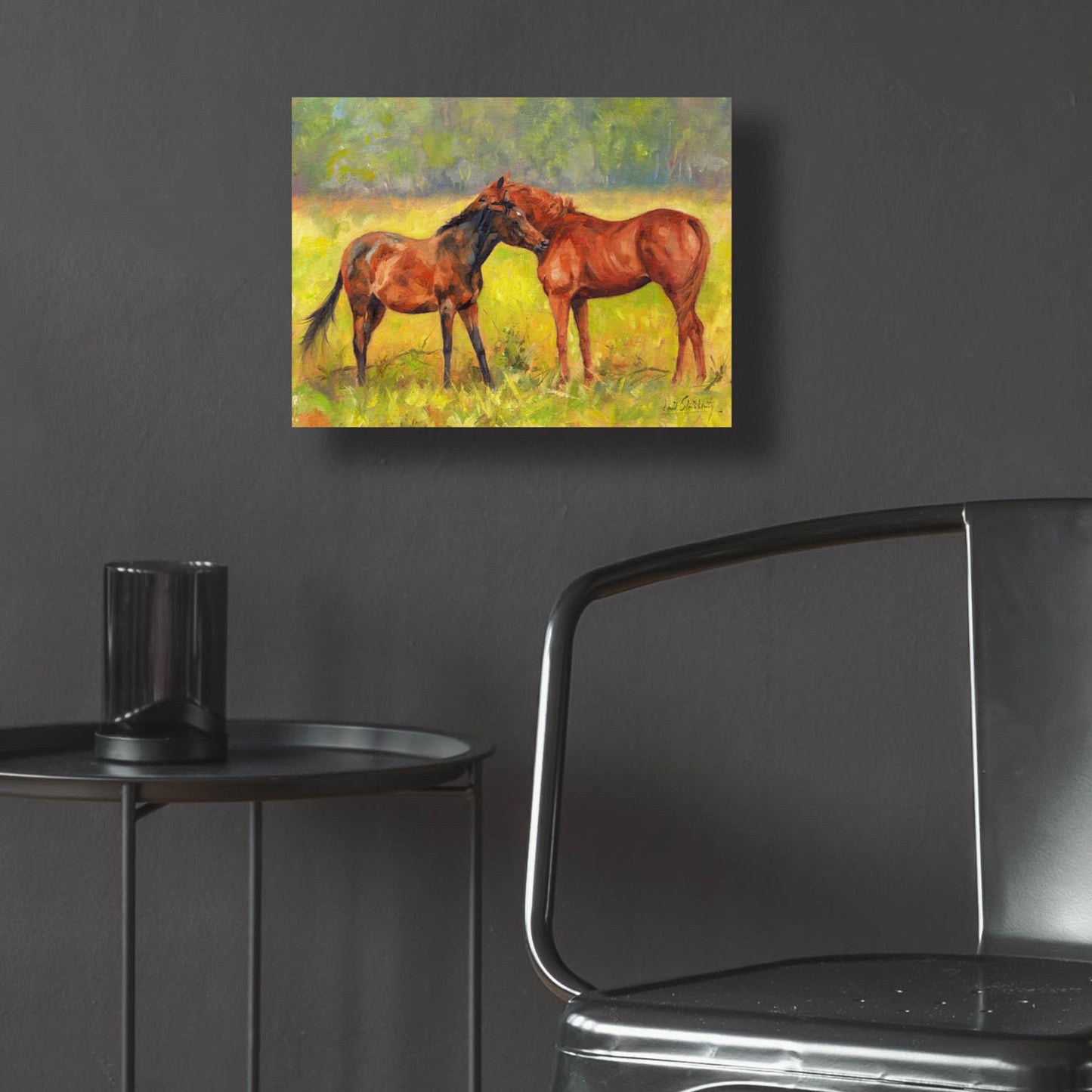 Epic Art 'Horse Love2 by David Stribbling, Acrylic Glass Wall Art,16x12