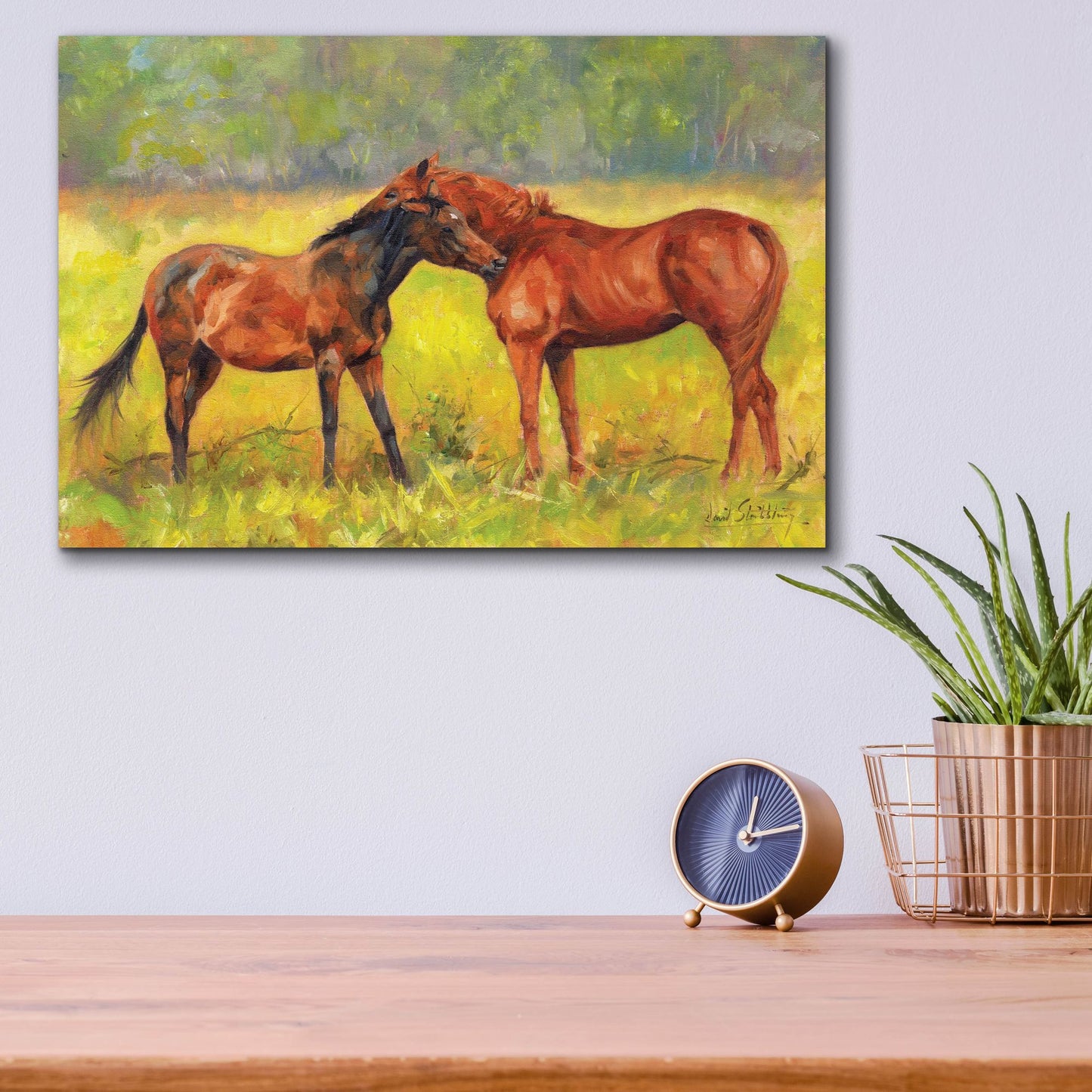 Epic Art 'Horse Love2 by David Stribbling, Acrylic Glass Wall Art,16x12