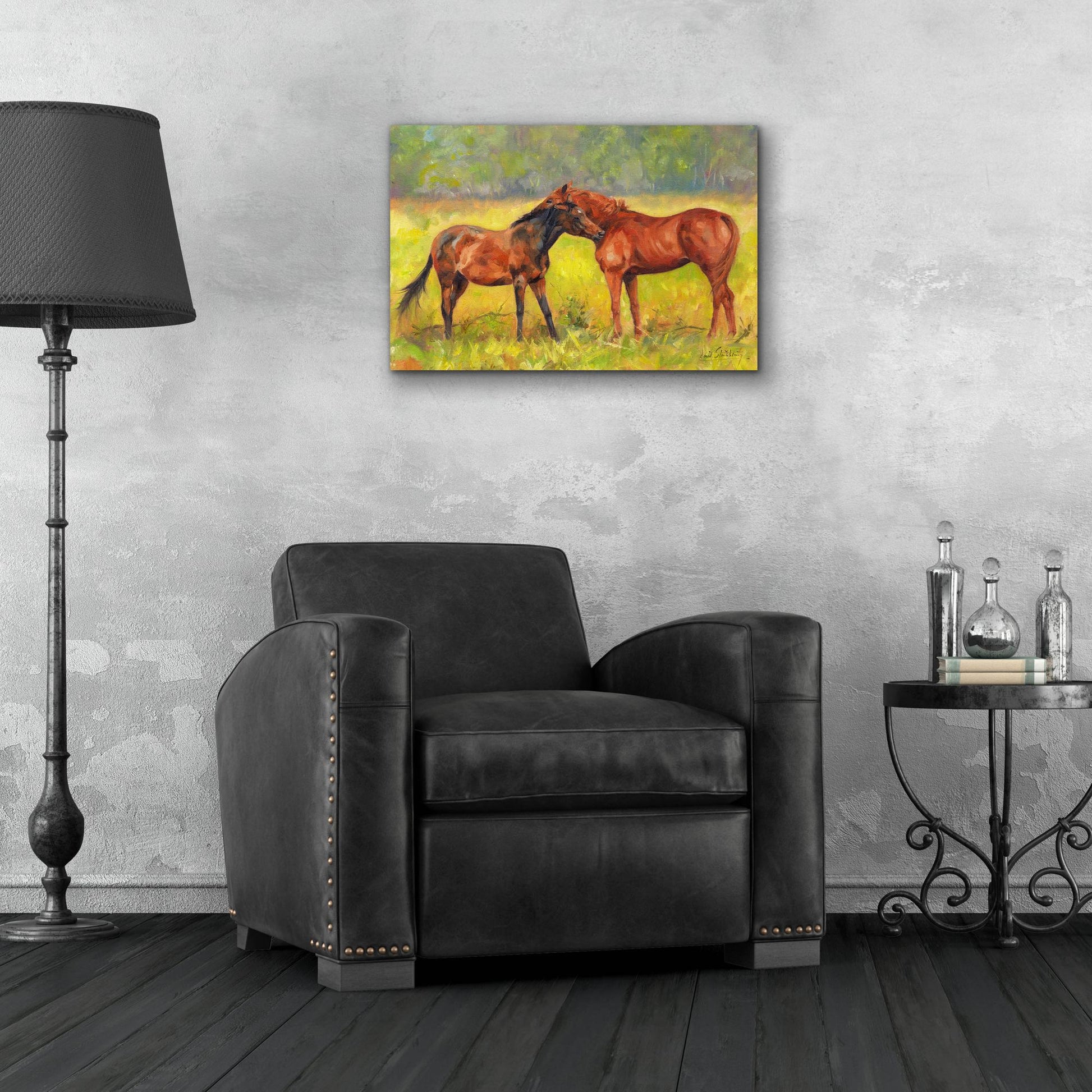 Epic Art 'Horse Love2 by David Stribbling, Acrylic Glass Wall Art,24x16