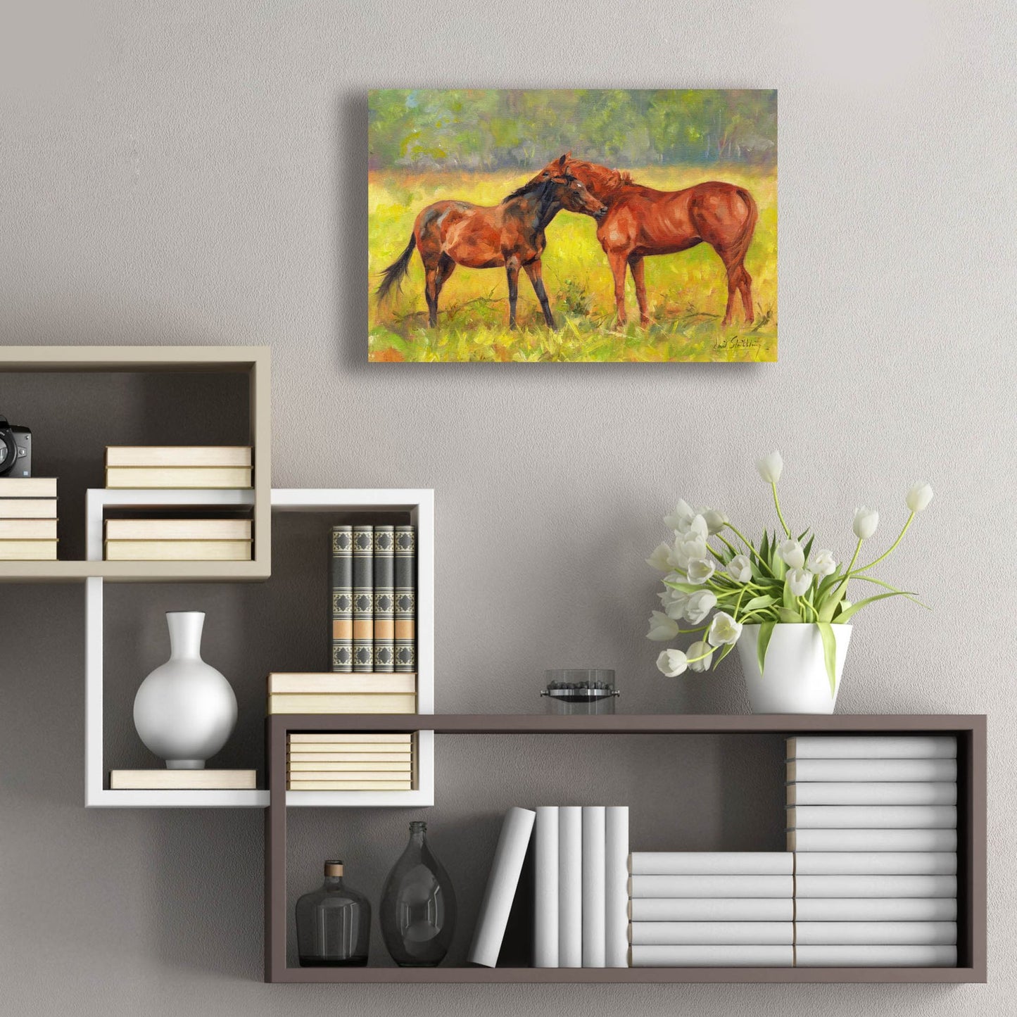 Epic Art 'Horse Love2 by David Stribbling, Acrylic Glass Wall Art,24x16