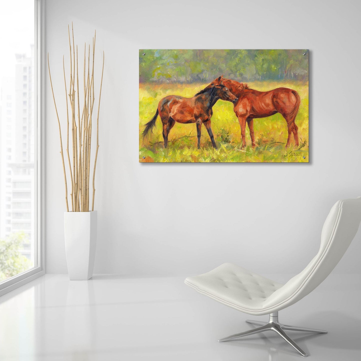 Epic Art 'Horse Love2 by David Stribbling, Acrylic Glass Wall Art,36x24