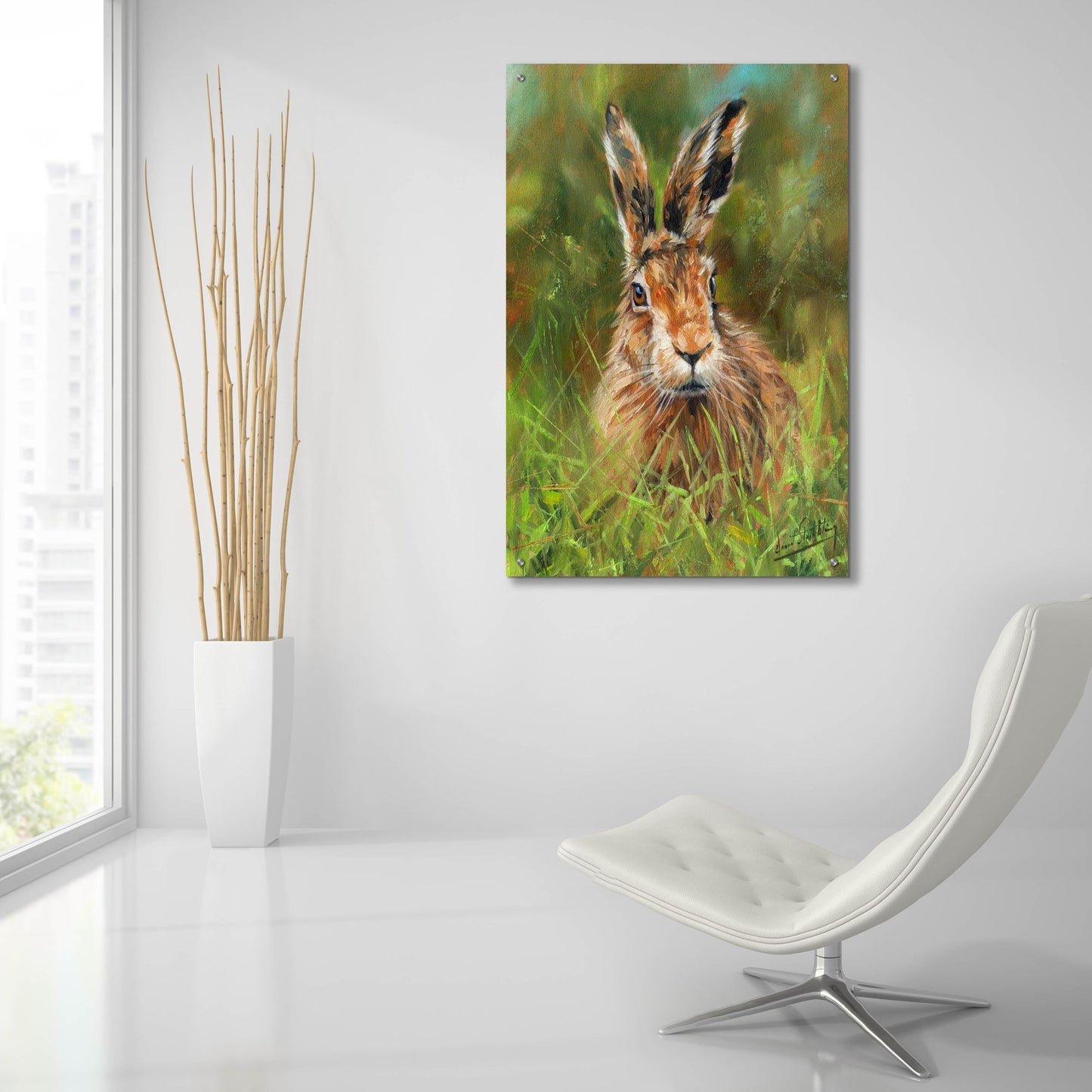 Epic Art 'Hare 22 by David Stribbling, Acrylic Glass Wall Art,24x36