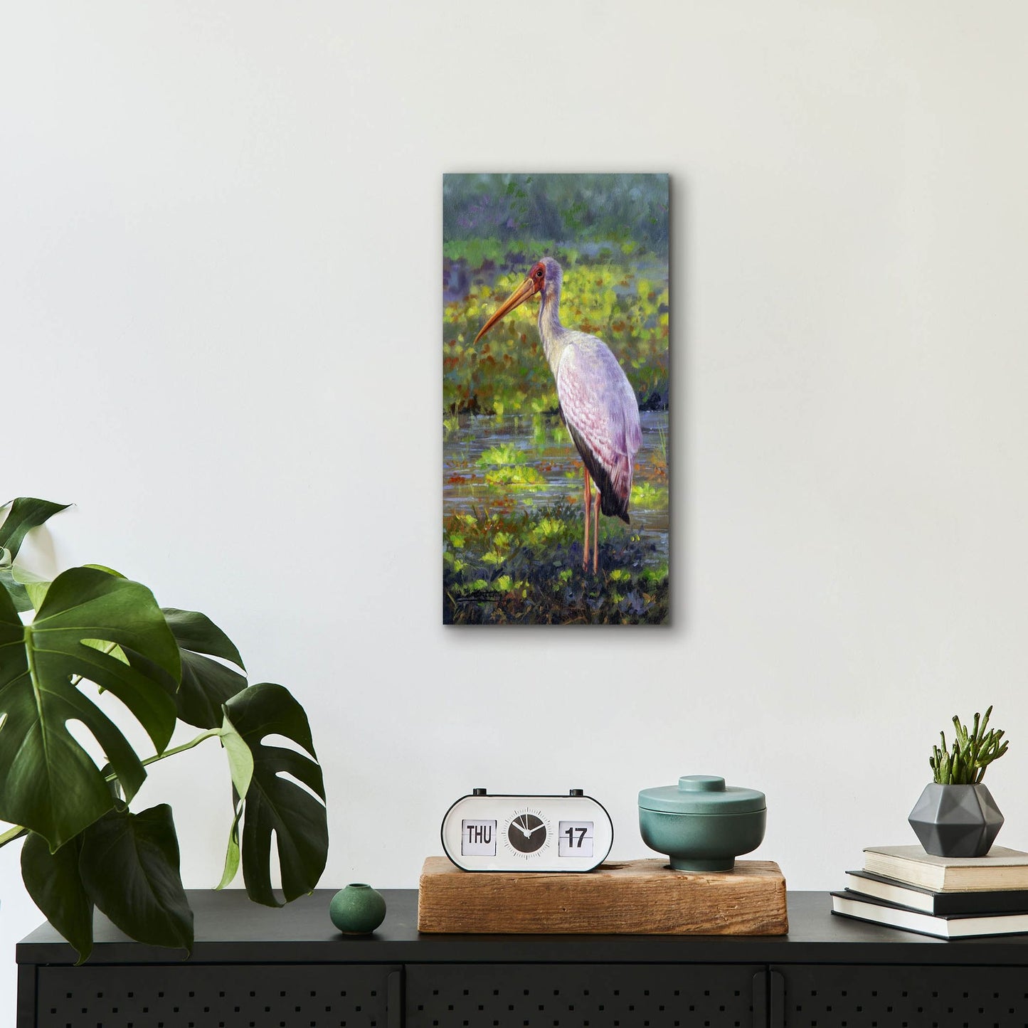 Epic Art 'Yellow Billed Stork2 by David Stribbling, Acrylic Glass Wall Art,12x24