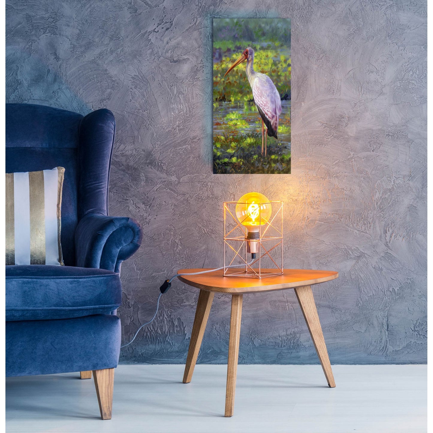 Epic Art 'Yellow Billed Stork2 by David Stribbling, Acrylic Glass Wall Art,12x24