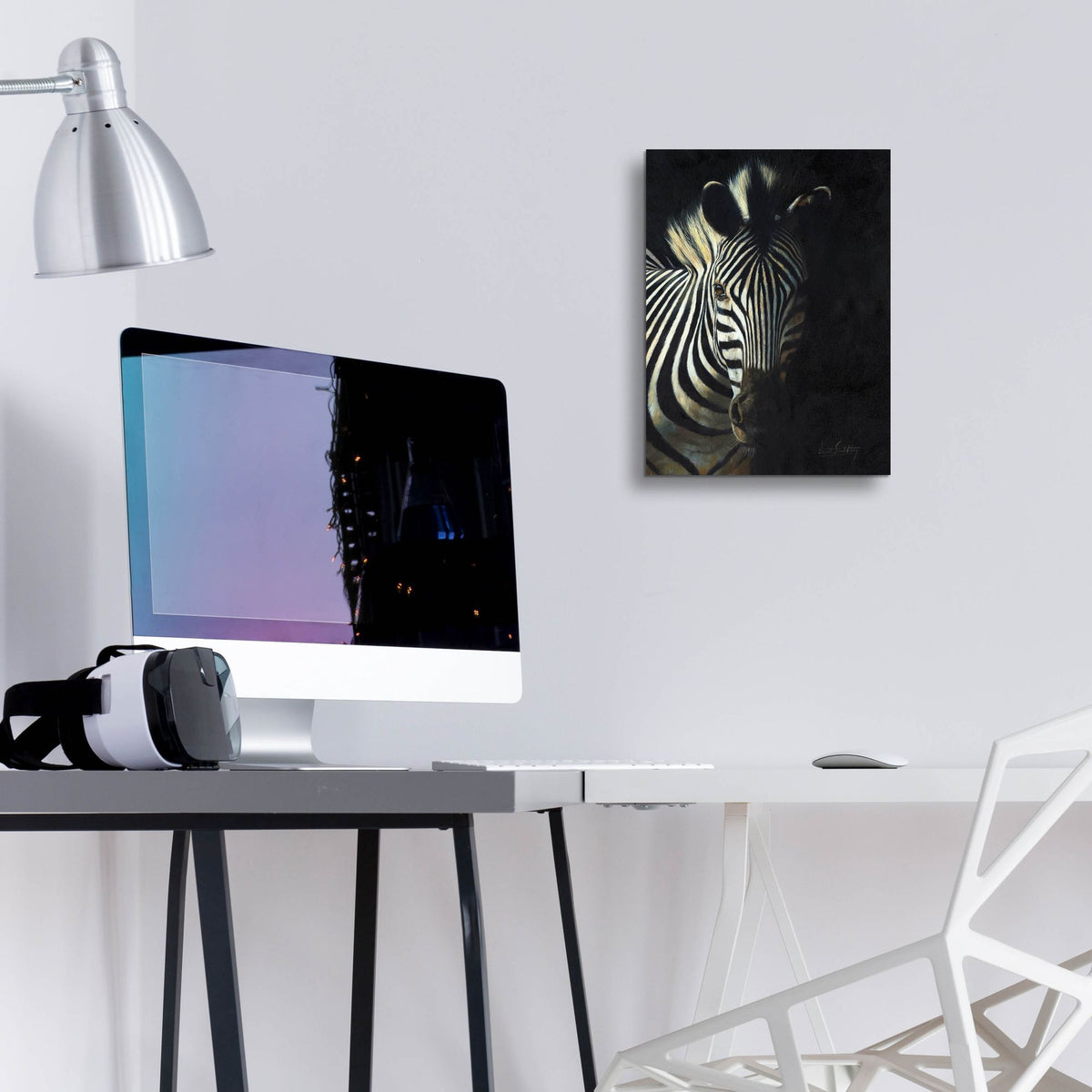 Epic Art 'Zebra Fade To Black2 by David Stribbling, Acrylic Glass Wall Art,12x16