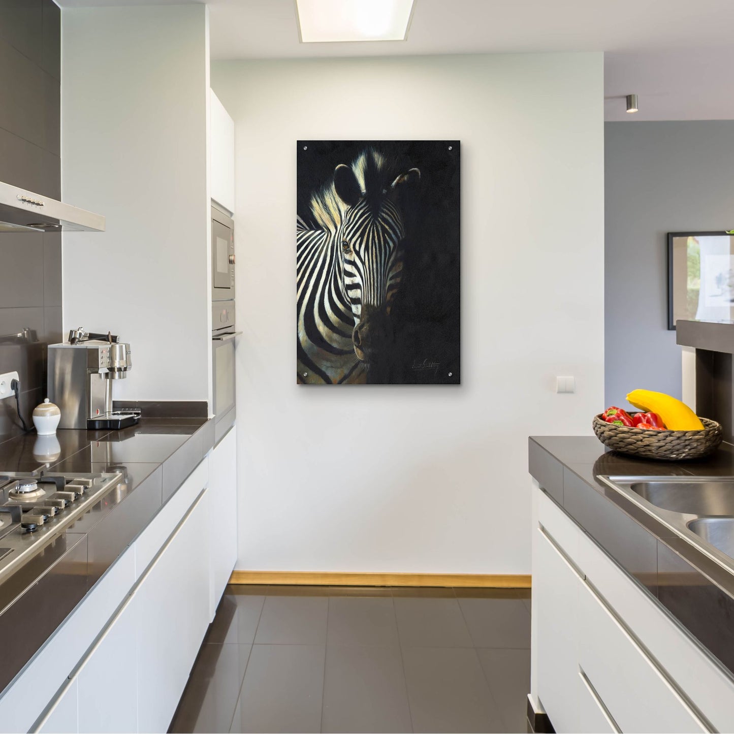 Epic Art 'Zebra Fade To Black2 by David Stribbling, Acrylic Glass Wall Art,24x36