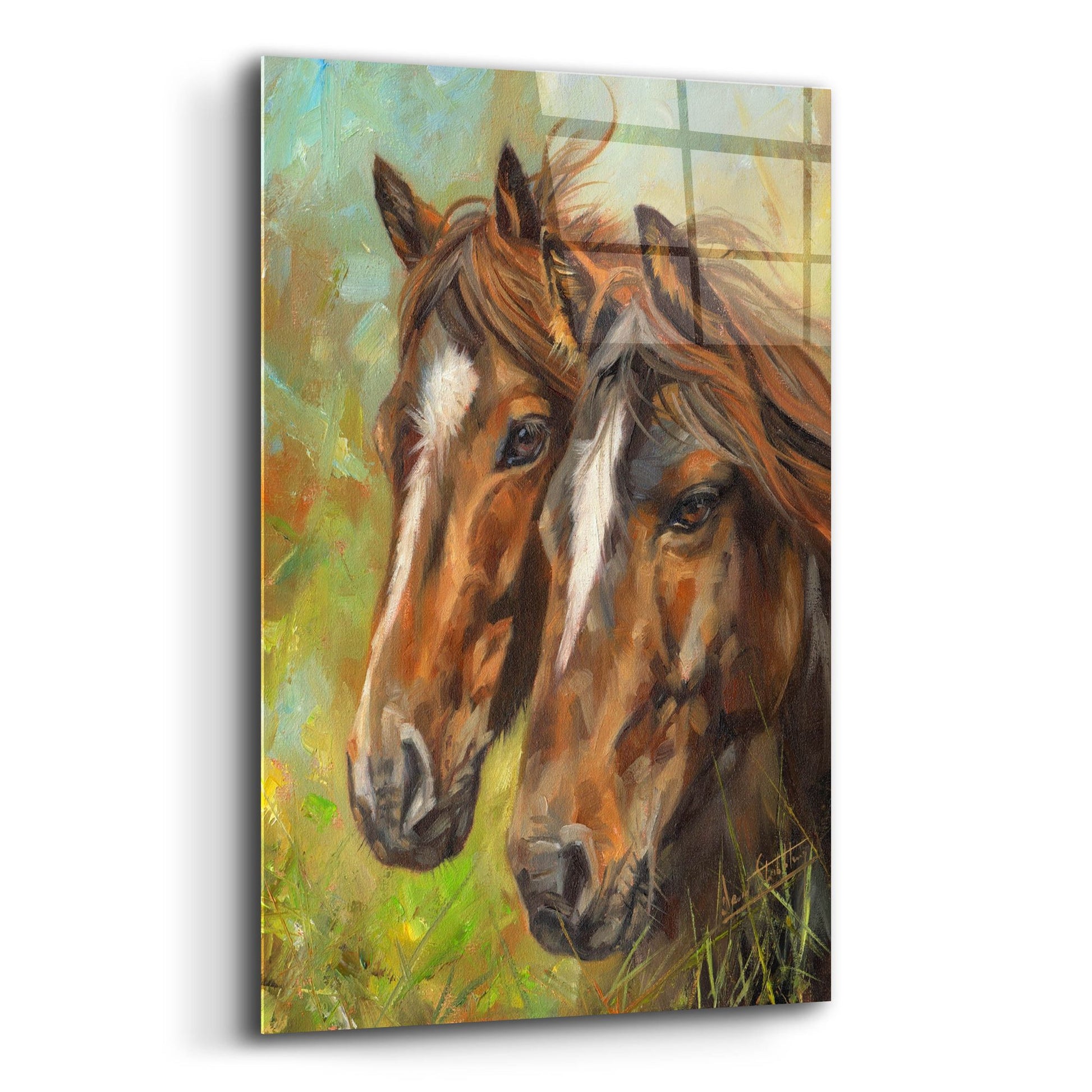 Epic Art 'Horses2 by David Stribbling, Acrylic Glass Wall Art,12x16