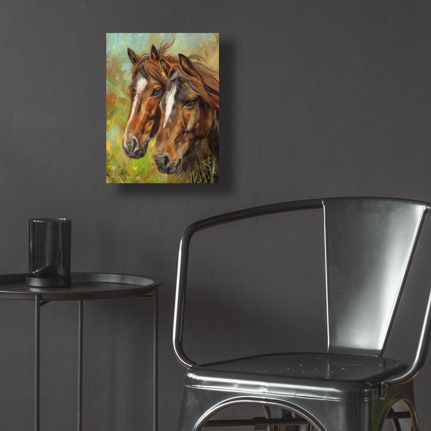 Epic Art 'Horses2 by David Stribbling, Acrylic Glass Wall Art,12x16