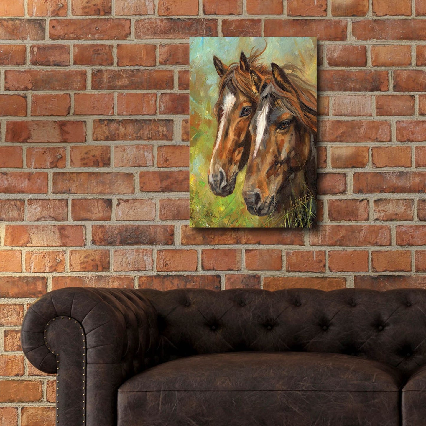 Epic Art 'Horses2 by David Stribbling, Acrylic Glass Wall Art,16x24