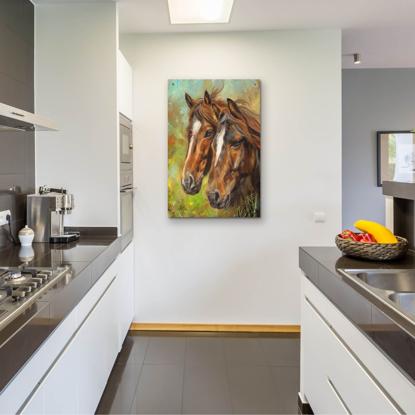 Epic Art 'Horses2 by David Stribbling, Acrylic Glass Wall Art,24x36