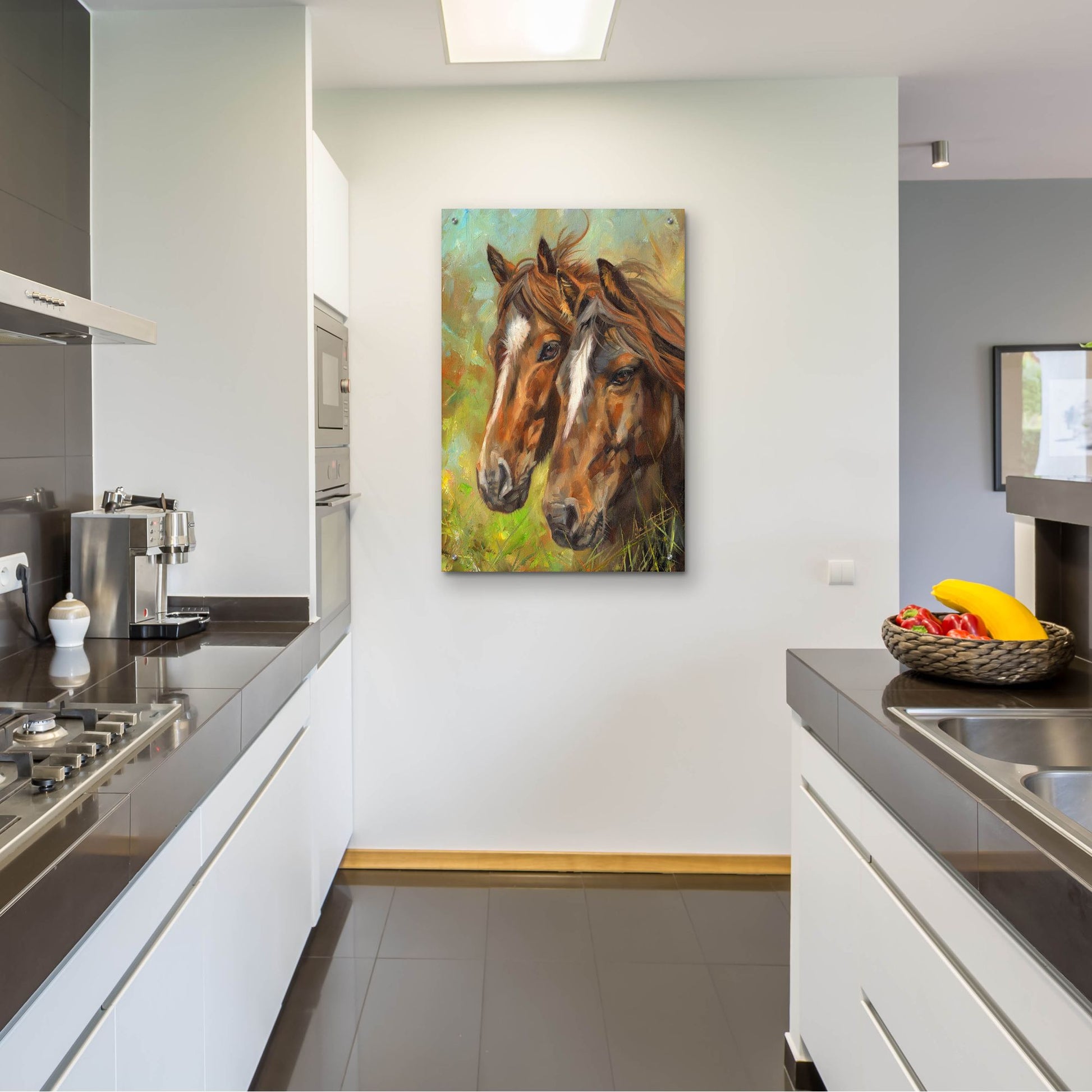 Epic Art 'Horses2 by David Stribbling, Acrylic Glass Wall Art,24x36