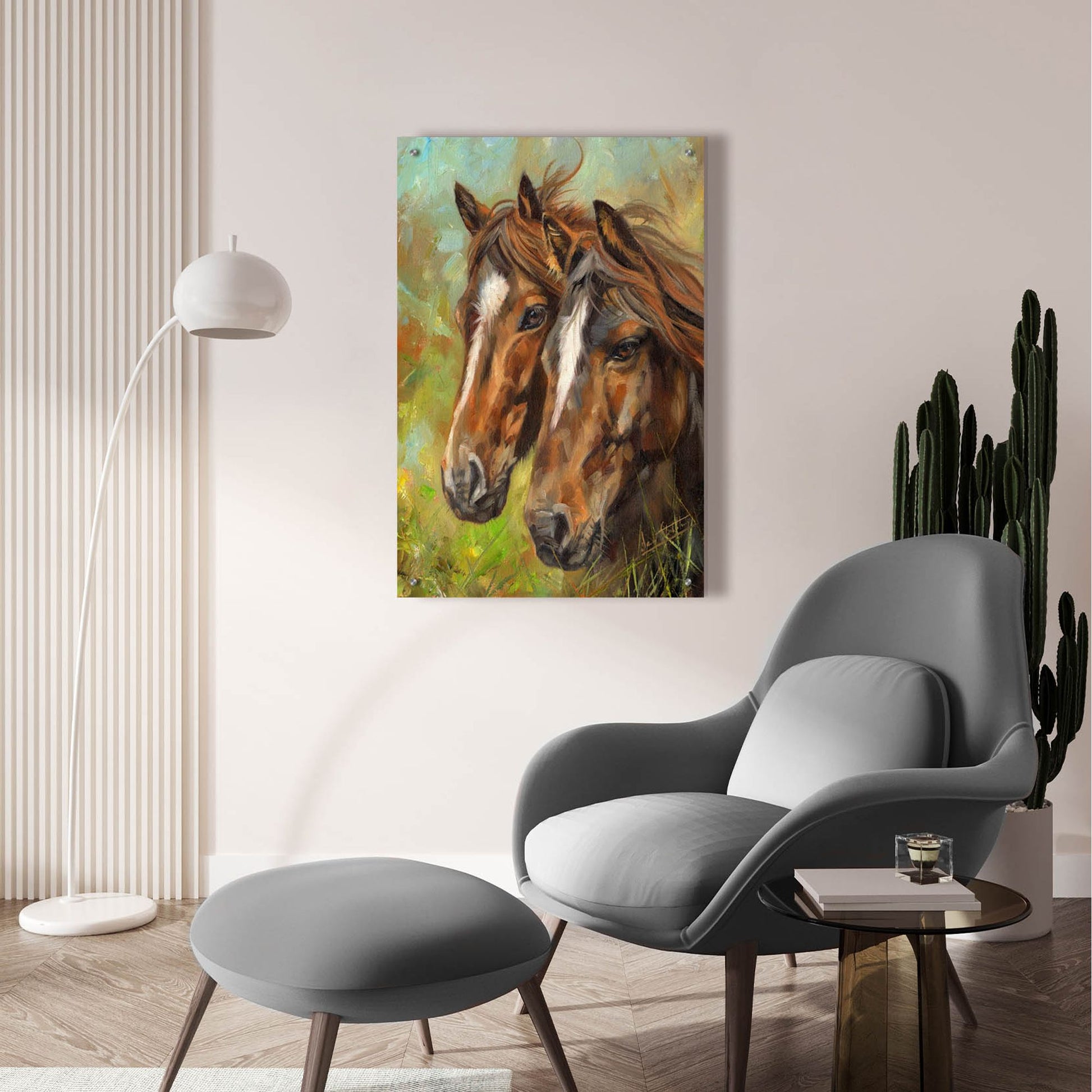 Epic Art 'Horses2 by David Stribbling, Acrylic Glass Wall Art,24x36