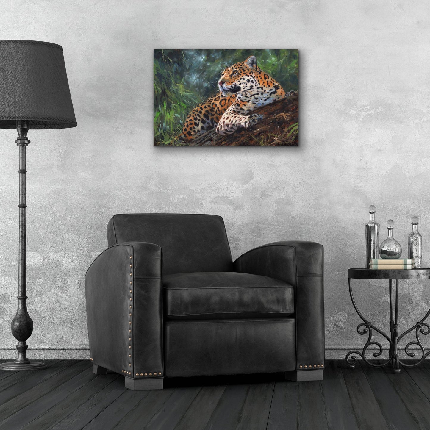 Epic Art 'Jaguar In Tree2 by David Stribbling, Acrylic Glass Wall Art,24x16