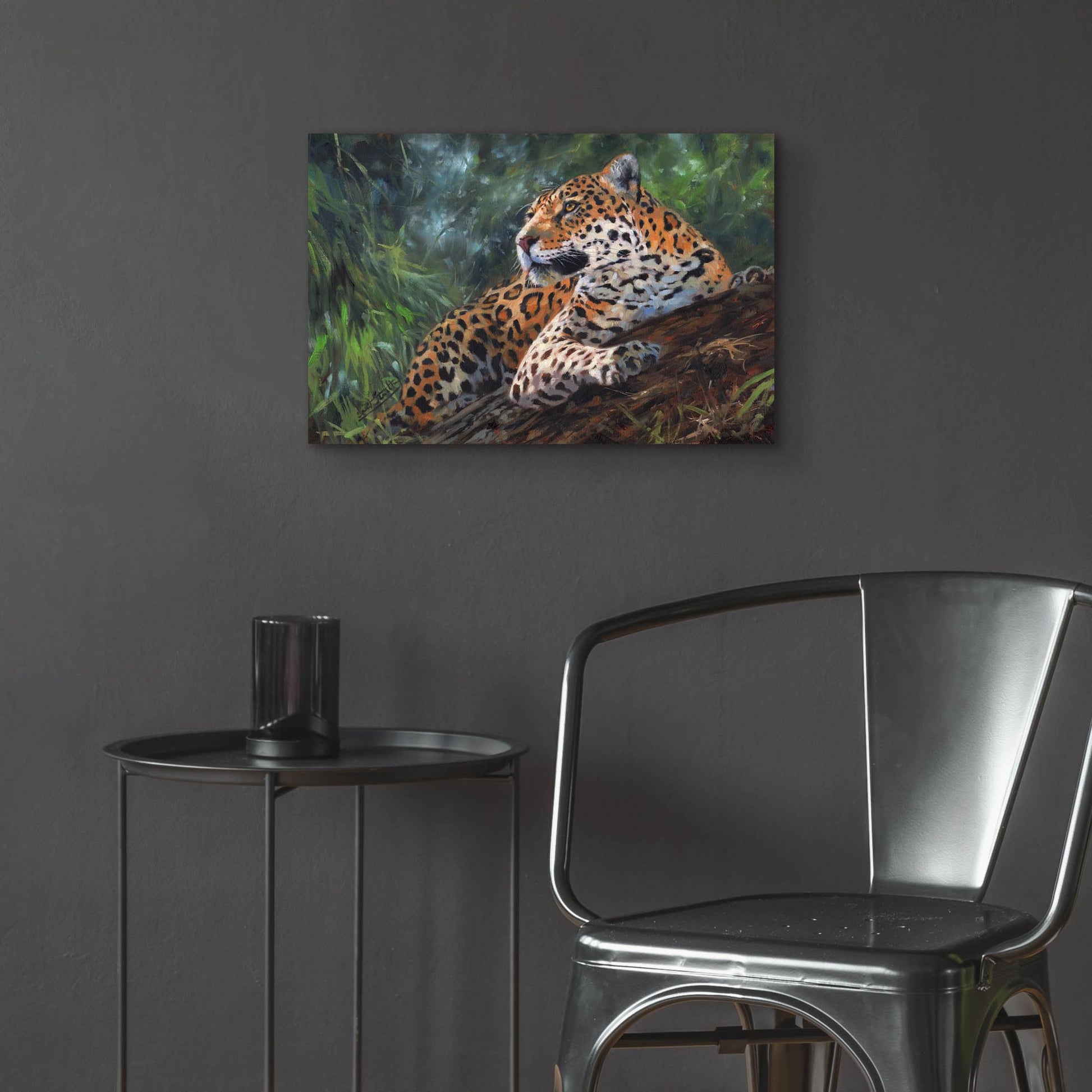 Epic Art 'Jaguar In Tree2 by David Stribbling, Acrylic Glass Wall Art,24x16