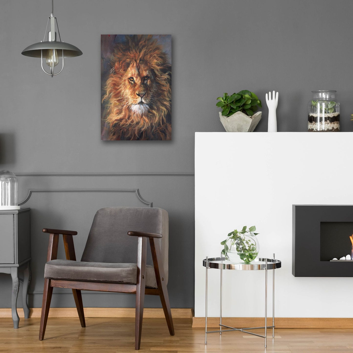 Epic Art 'Lion Portrait2 by David Stribbling, Acrylic Glass Wall Art,16x24