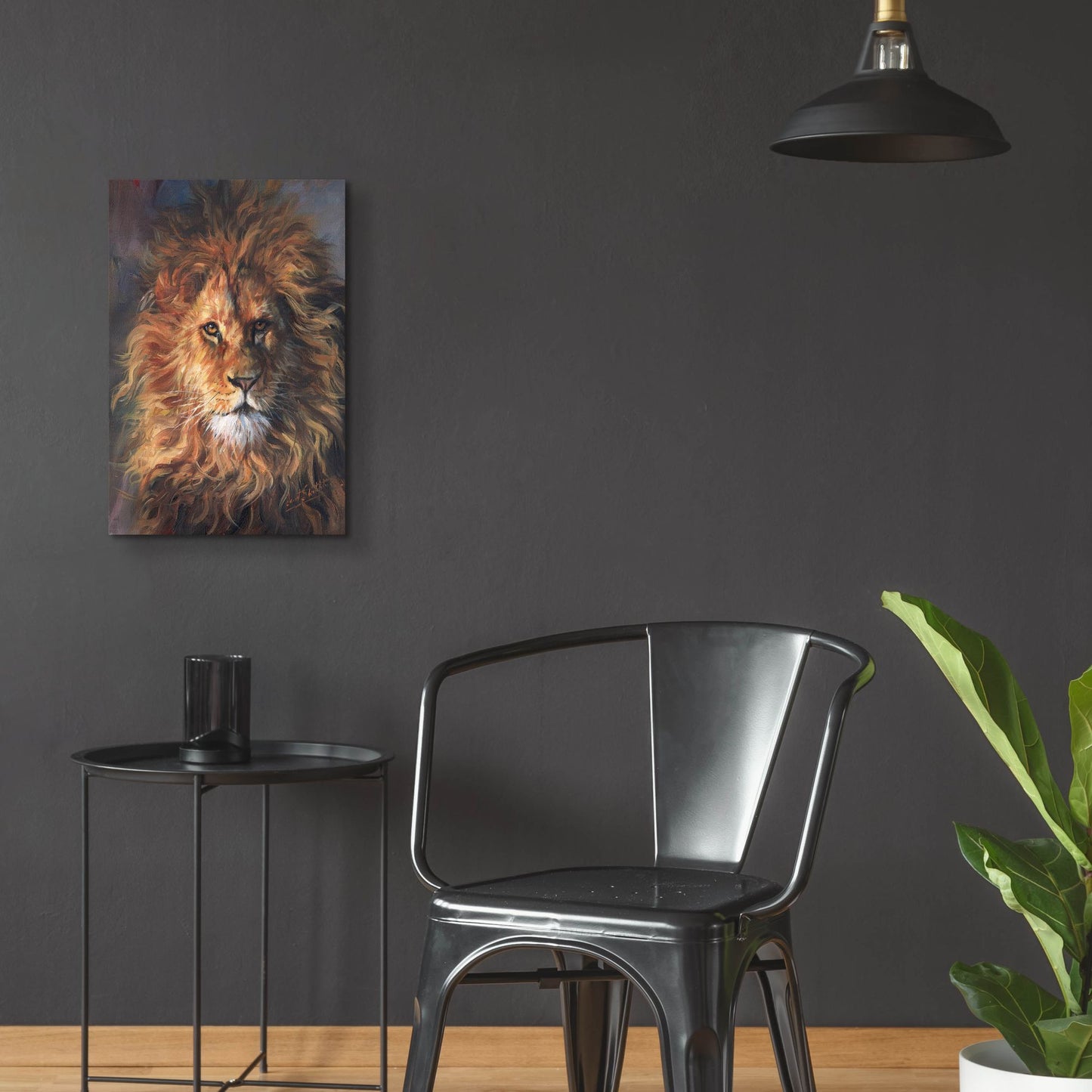 Epic Art 'Lion Portrait2 by David Stribbling, Acrylic Glass Wall Art,16x24