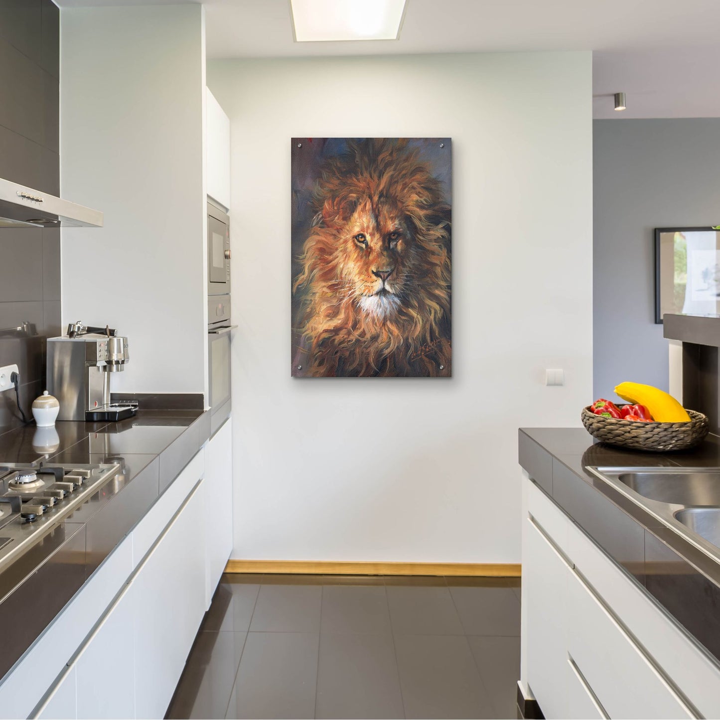 Epic Art 'Lion Portrait2 by David Stribbling, Acrylic Glass Wall Art,24x36