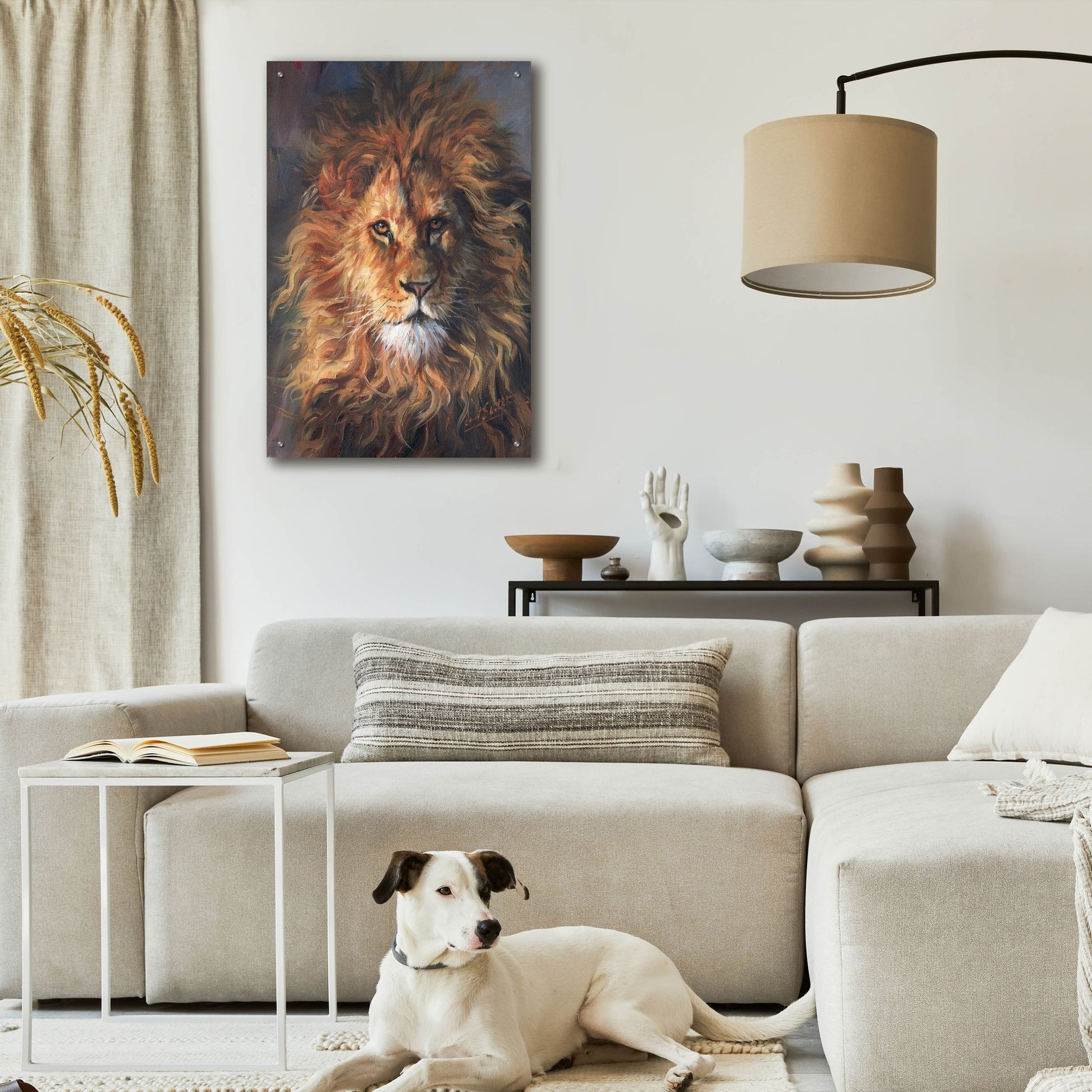 Epic Art 'Lion Portrait2 by David Stribbling, Acrylic Glass Wall Art,24x36