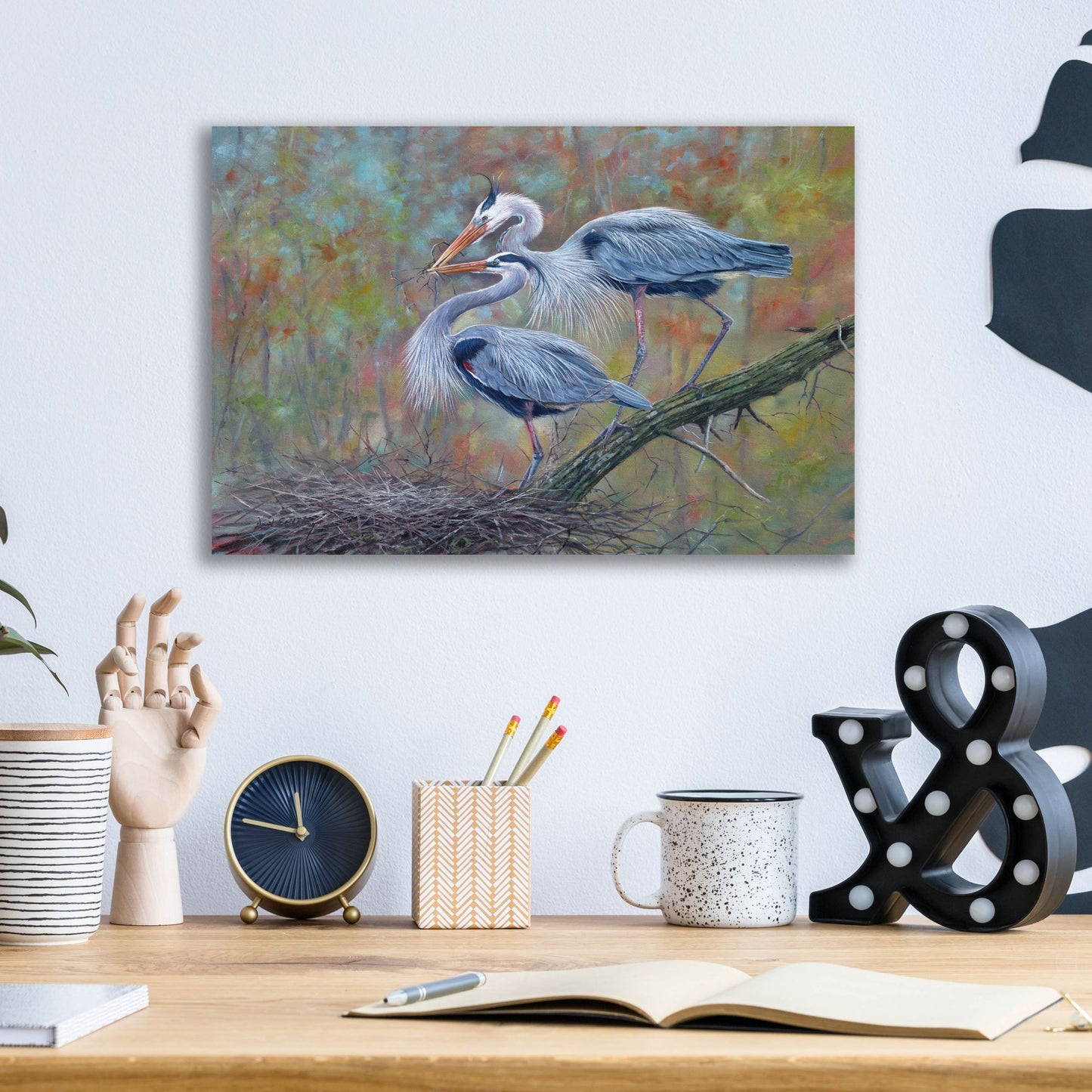 Epic Art 'Herons Nest Building2 by David Stribbling, Acrylic Glass Wall Art,16x12