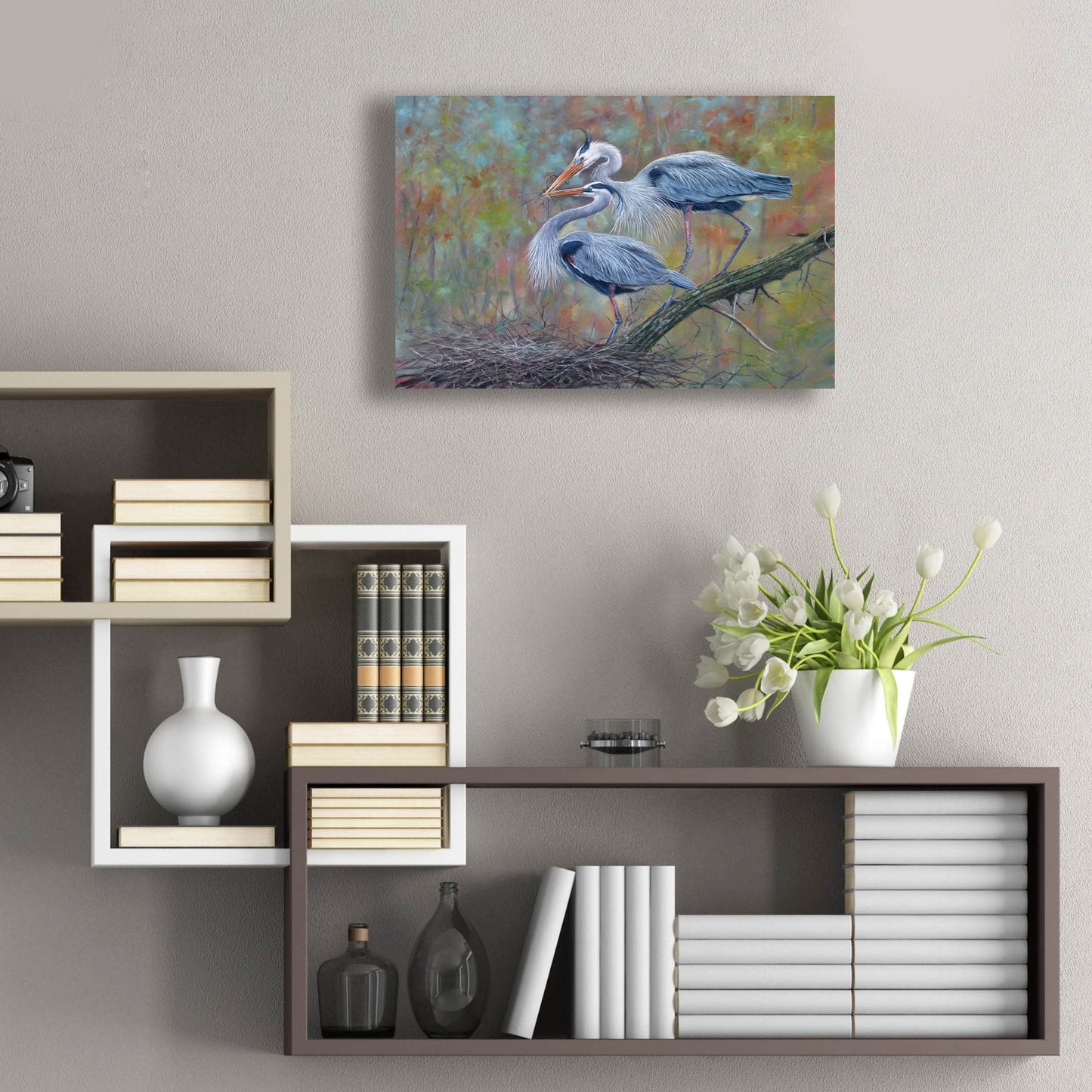 Epic Art 'Herons Nest Building2 by David Stribbling, Acrylic Glass Wall Art,24x16