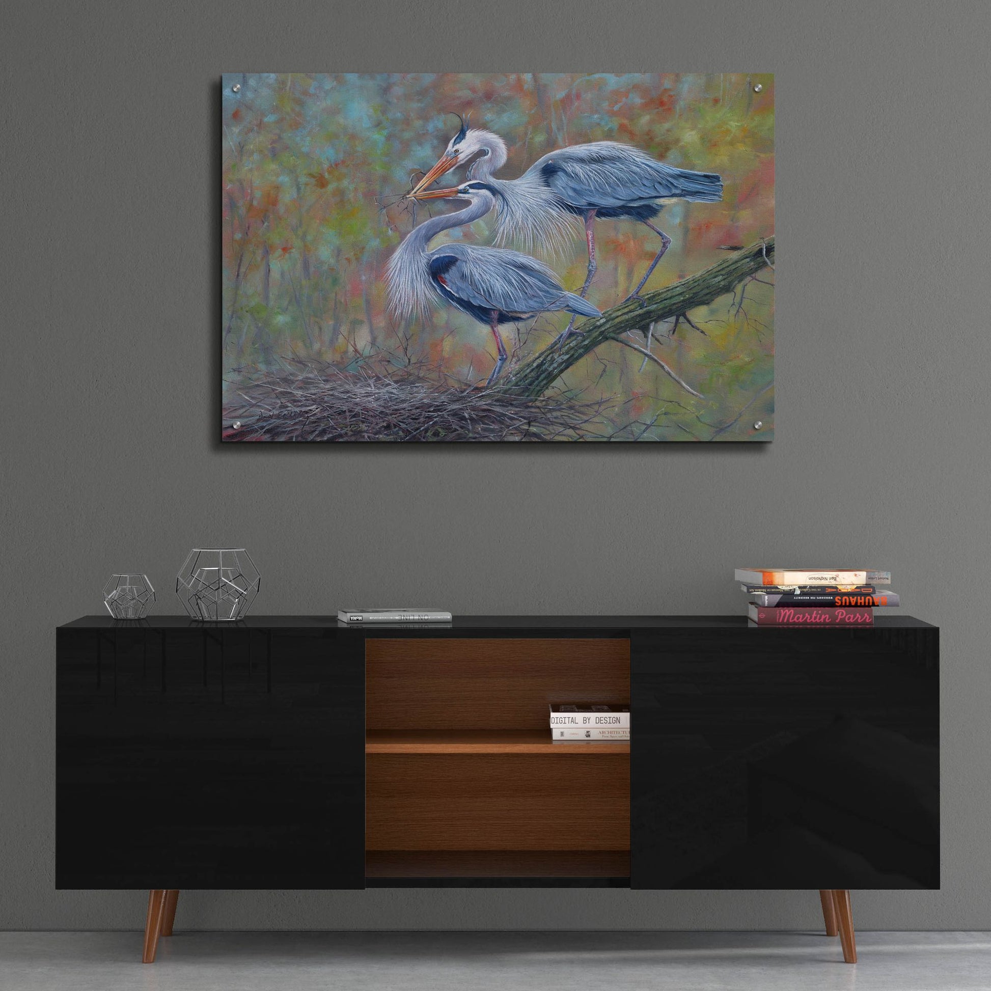 Epic Art 'Herons Nest Building2 by David Stribbling, Acrylic Glass Wall Art,36x24