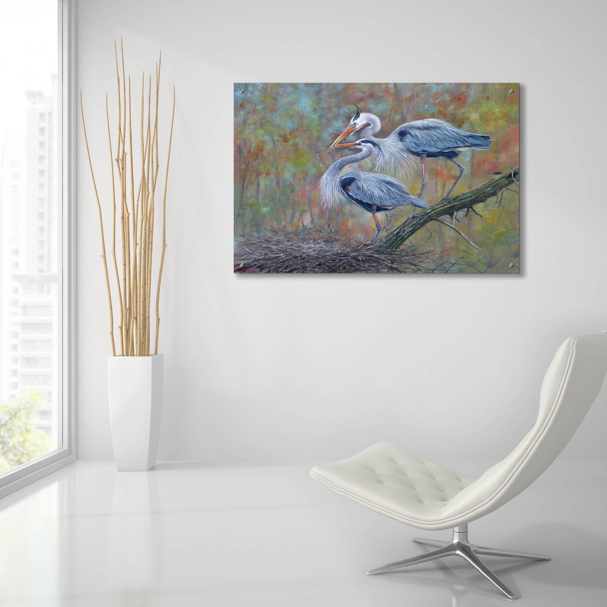 Epic Art 'Herons Nest Building2 by David Stribbling, Acrylic Glass Wall Art,36x24