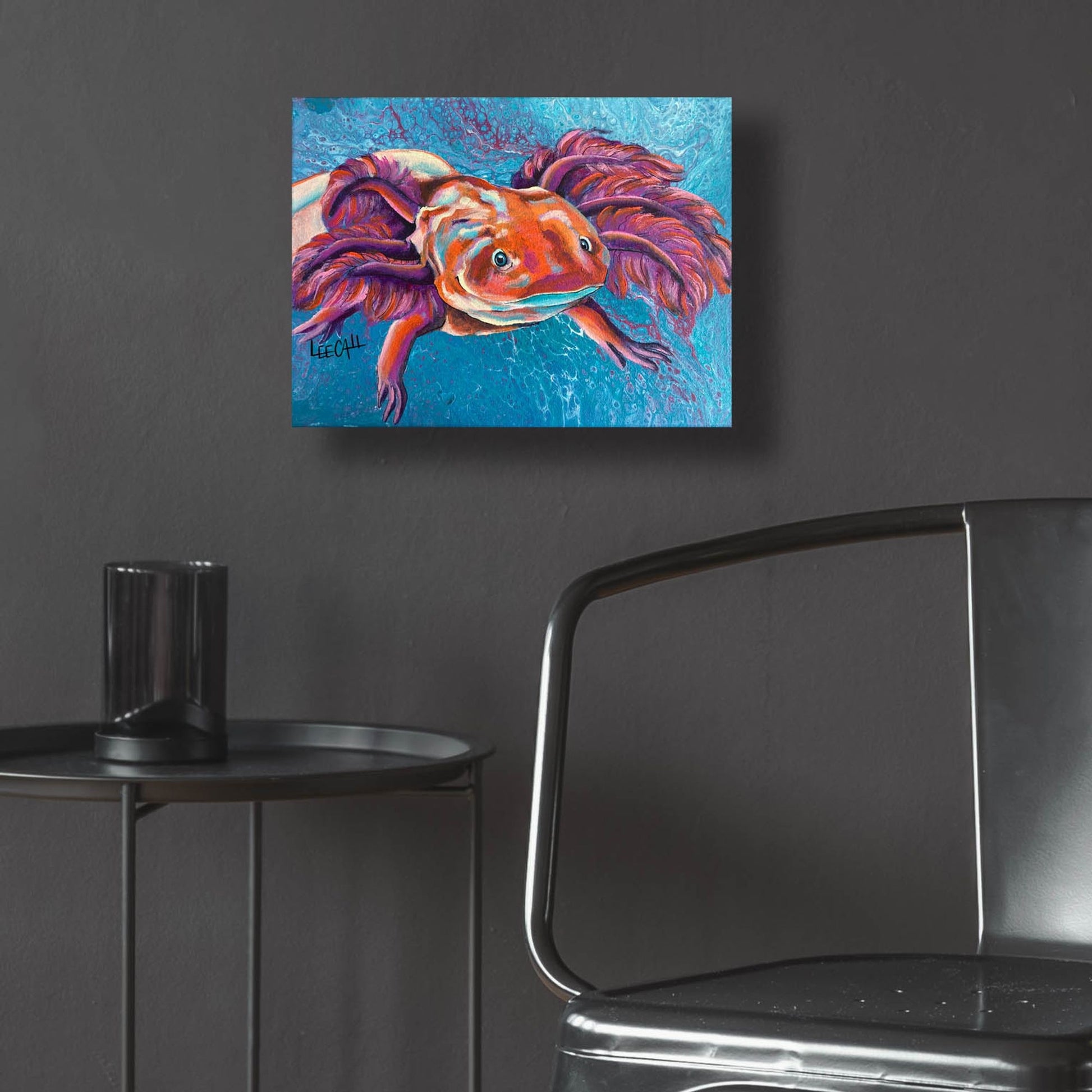 Epic Art 'Axolotl' by Dawg Painter, Acrylic Glass Wall Art,16x12