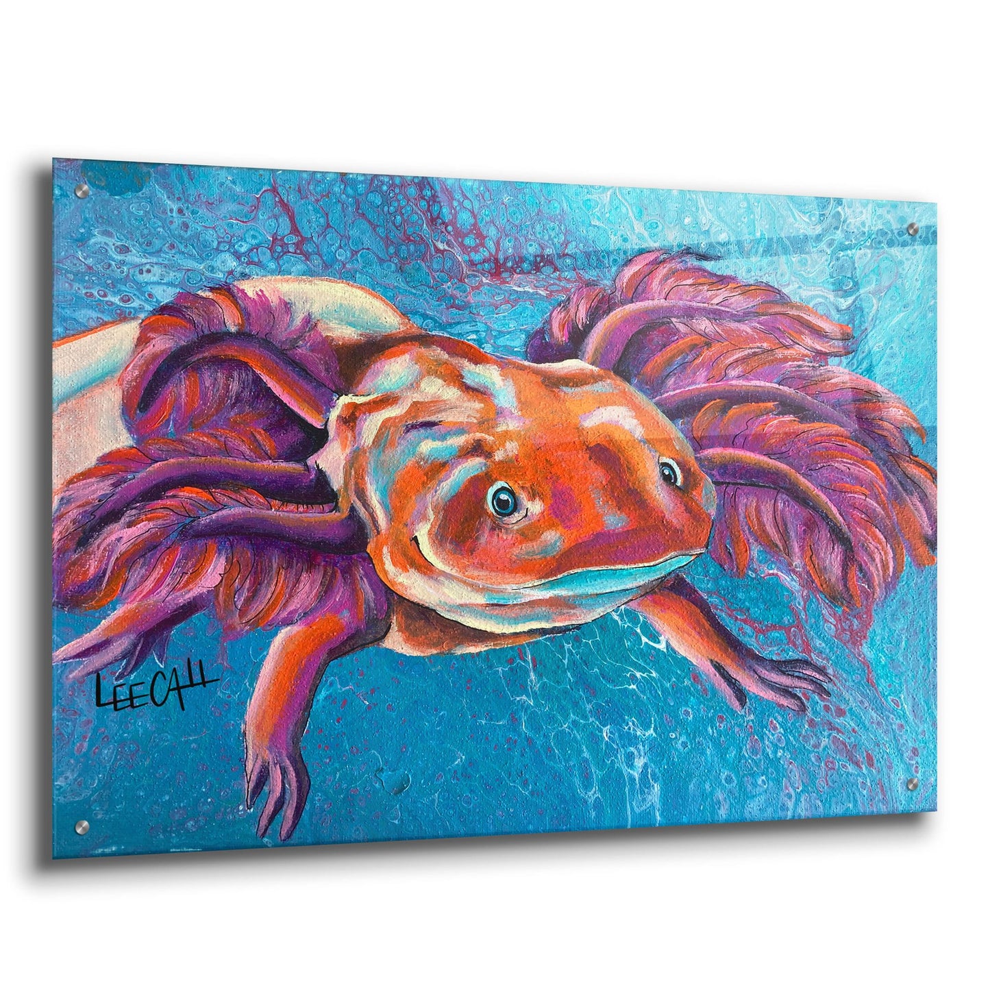 Epic Art 'Axolotl' by Dawg Painter, Acrylic Glass Wall Art,36x24