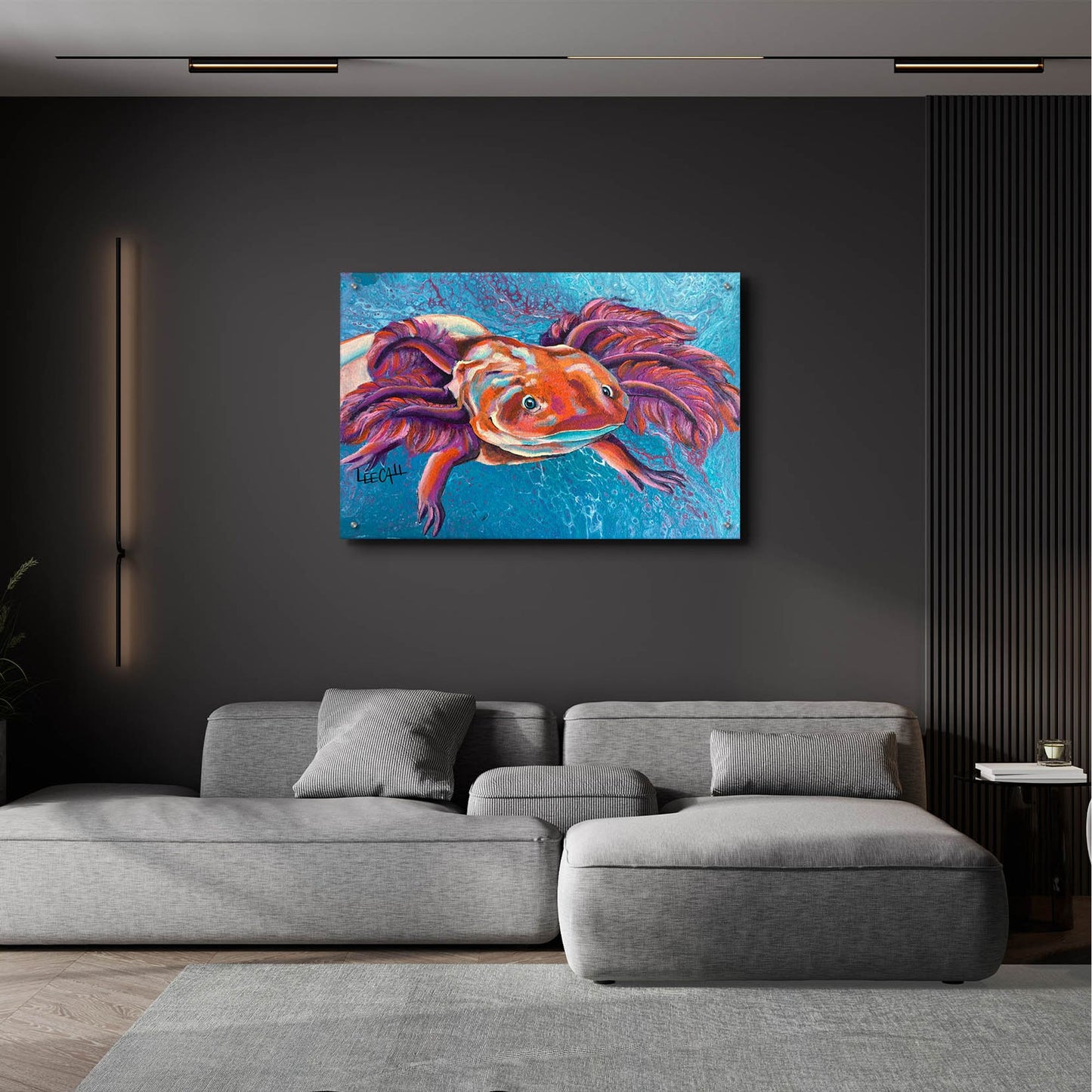 Epic Art 'Axolotl' by Dawg Painter, Acrylic Glass Wall Art,36x24