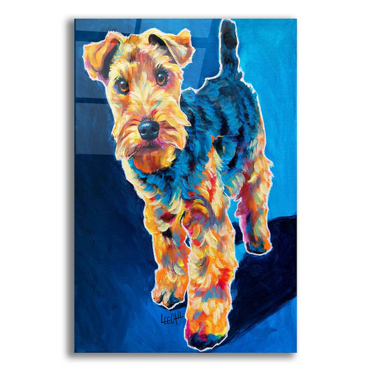 Epic Art 'Schnauzer in blue' by Dawg Painter, Acrylic Glass Wall Art
