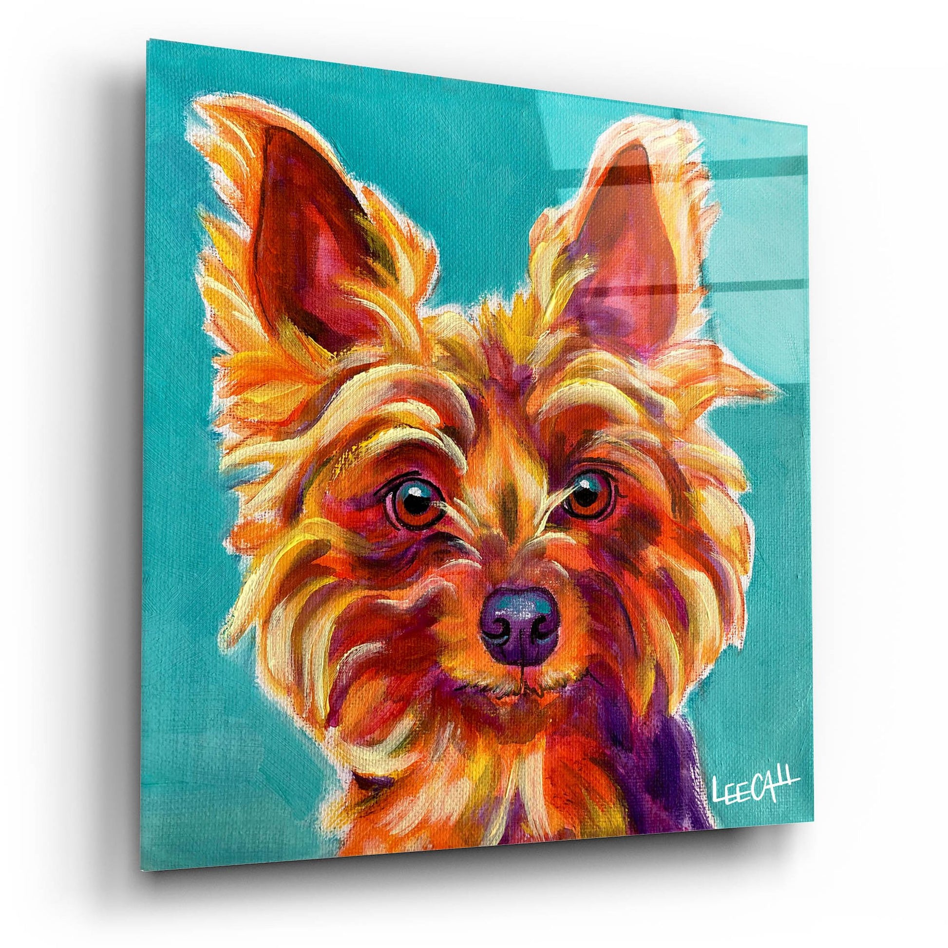 Epic Art 'Yorkiepoo' by Dawg Painter, Acrylic Glass Wall Art,12x12