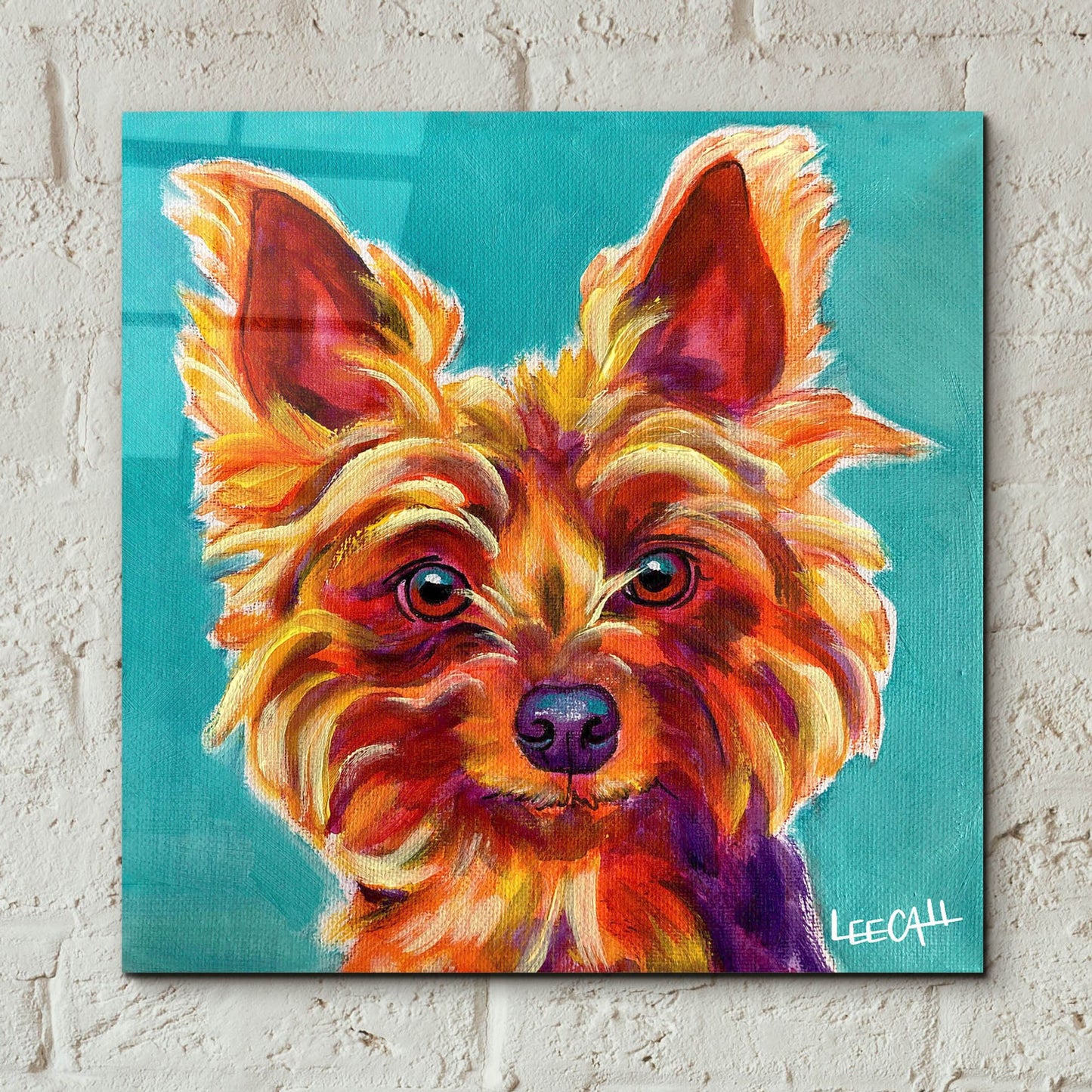 Epic Art 'Yorkiepoo' by Dawg Painter, Acrylic Glass Wall Art,12x12