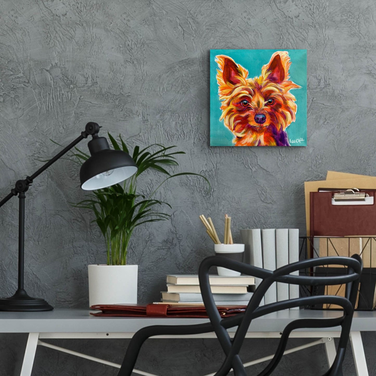 Epic Art 'Yorkiepoo' by Dawg Painter, Acrylic Glass Wall Art,12x12