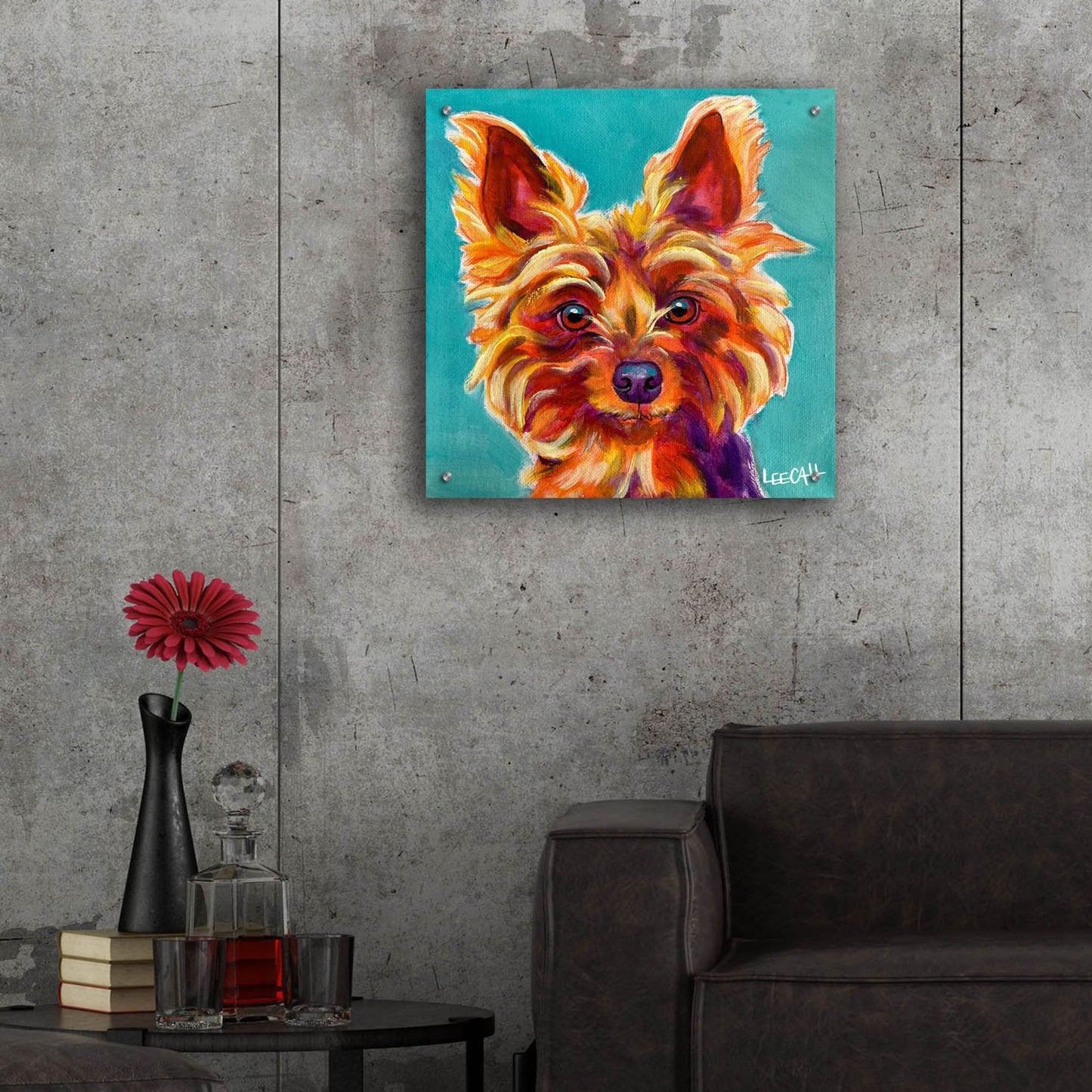 Epic Art 'Yorkiepoo' by Dawg Painter, Acrylic Glass Wall Art,24x24