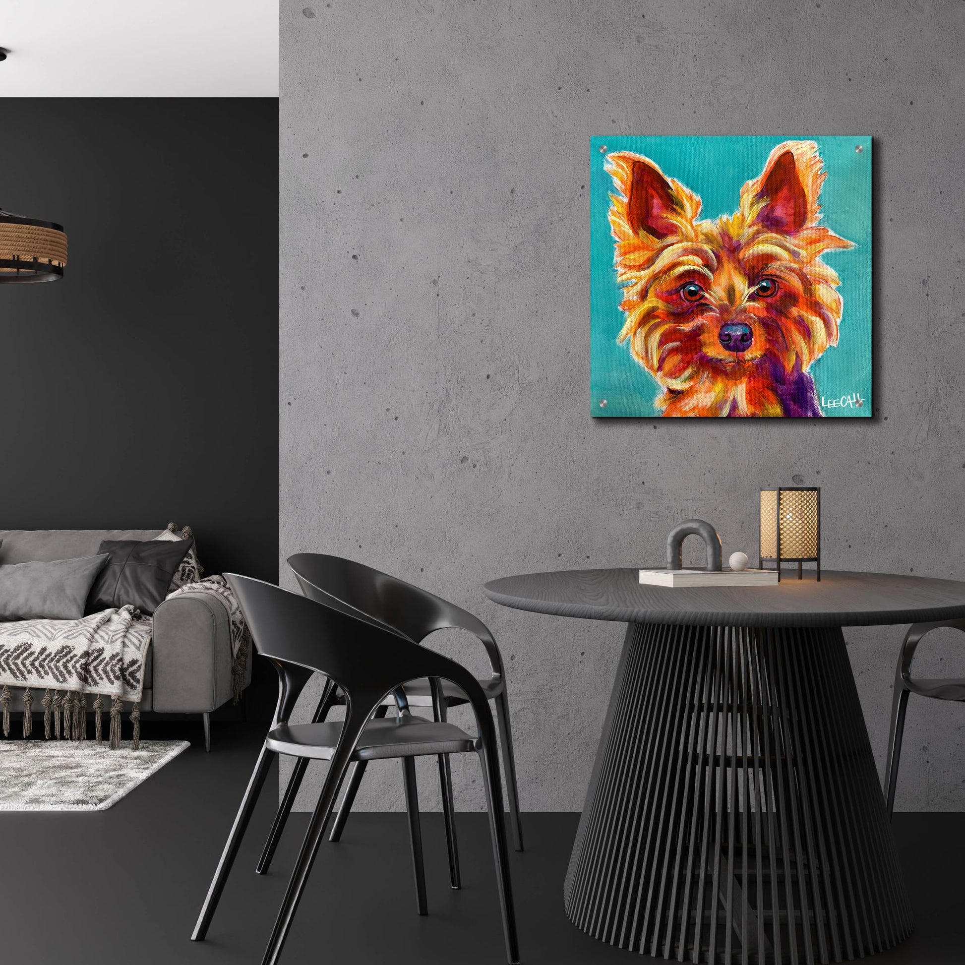 Epic Art 'Yorkiepoo' by Dawg Painter, Acrylic Glass Wall Art,24x24