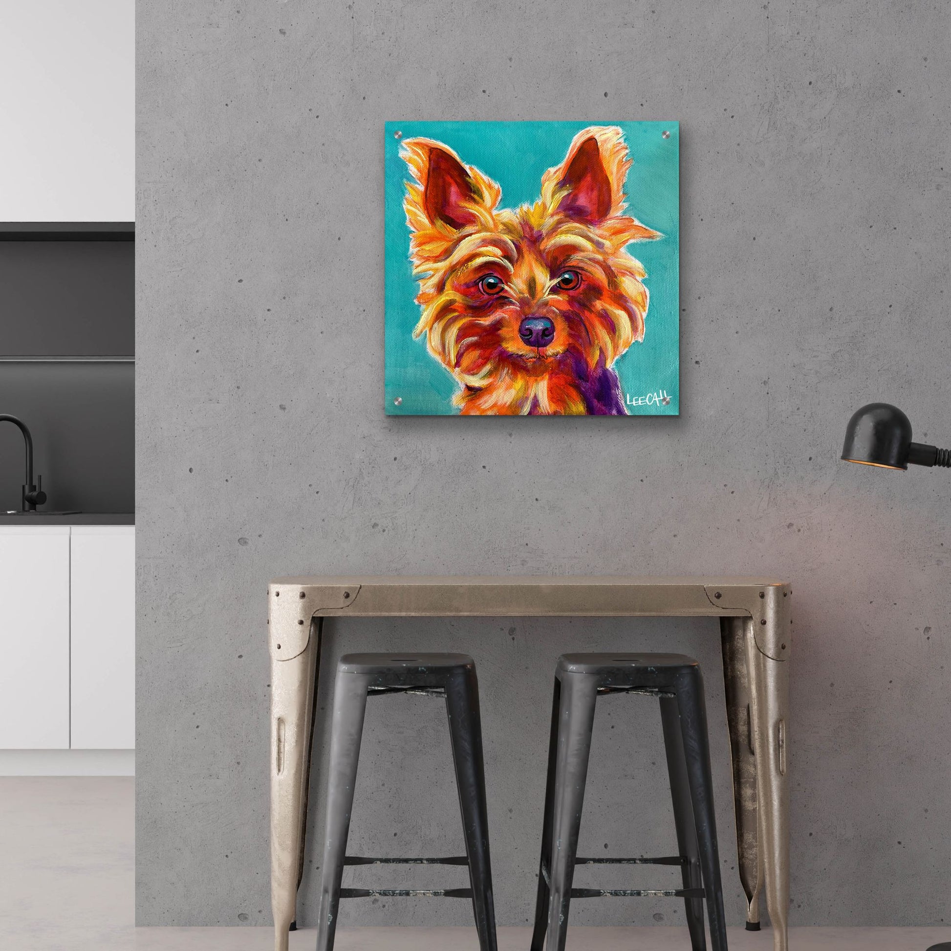 Epic Art 'Yorkiepoo' by Dawg Painter, Acrylic Glass Wall Art,24x24