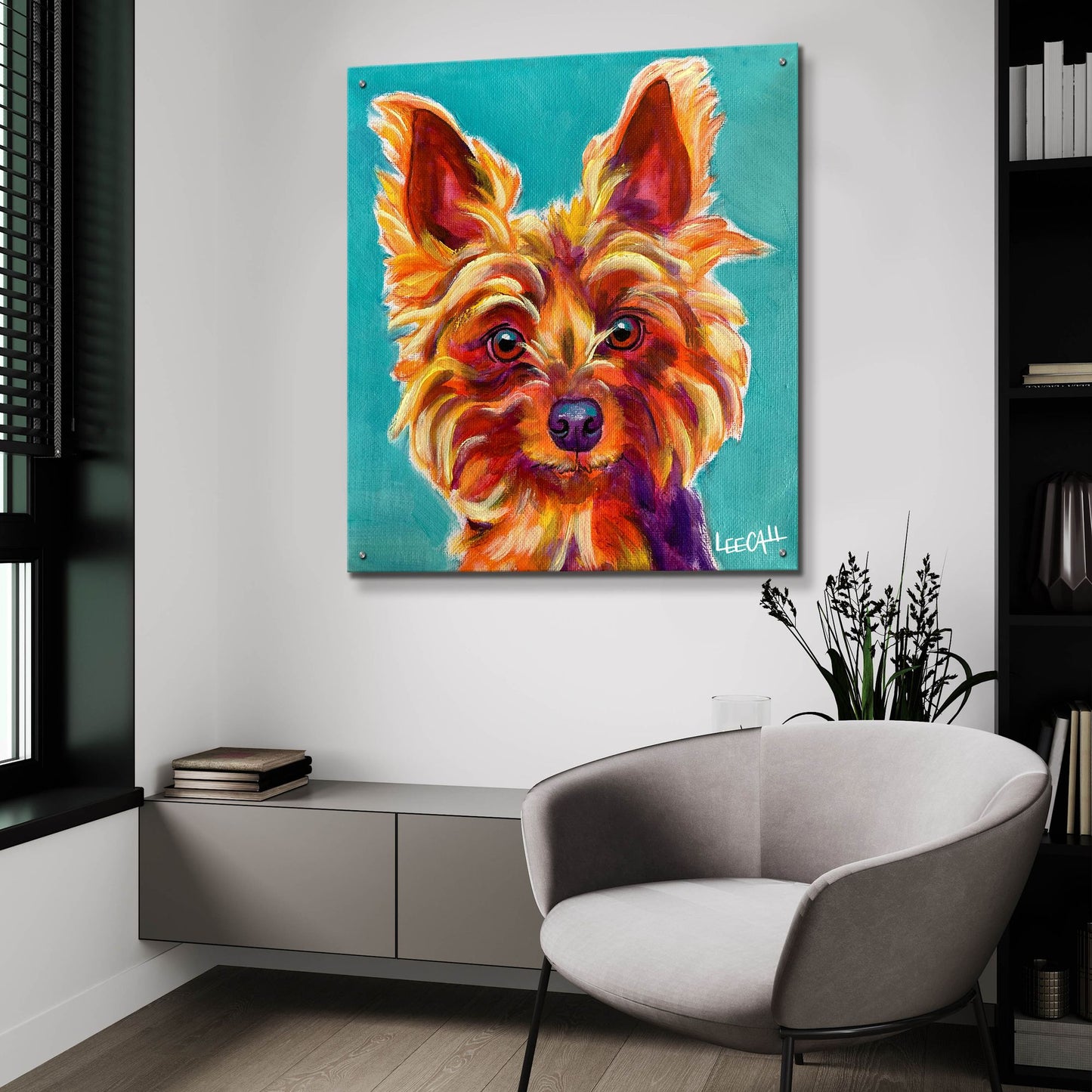 Epic Art 'Yorkiepoo' by Dawg Painter, Acrylic Glass Wall Art,36x36