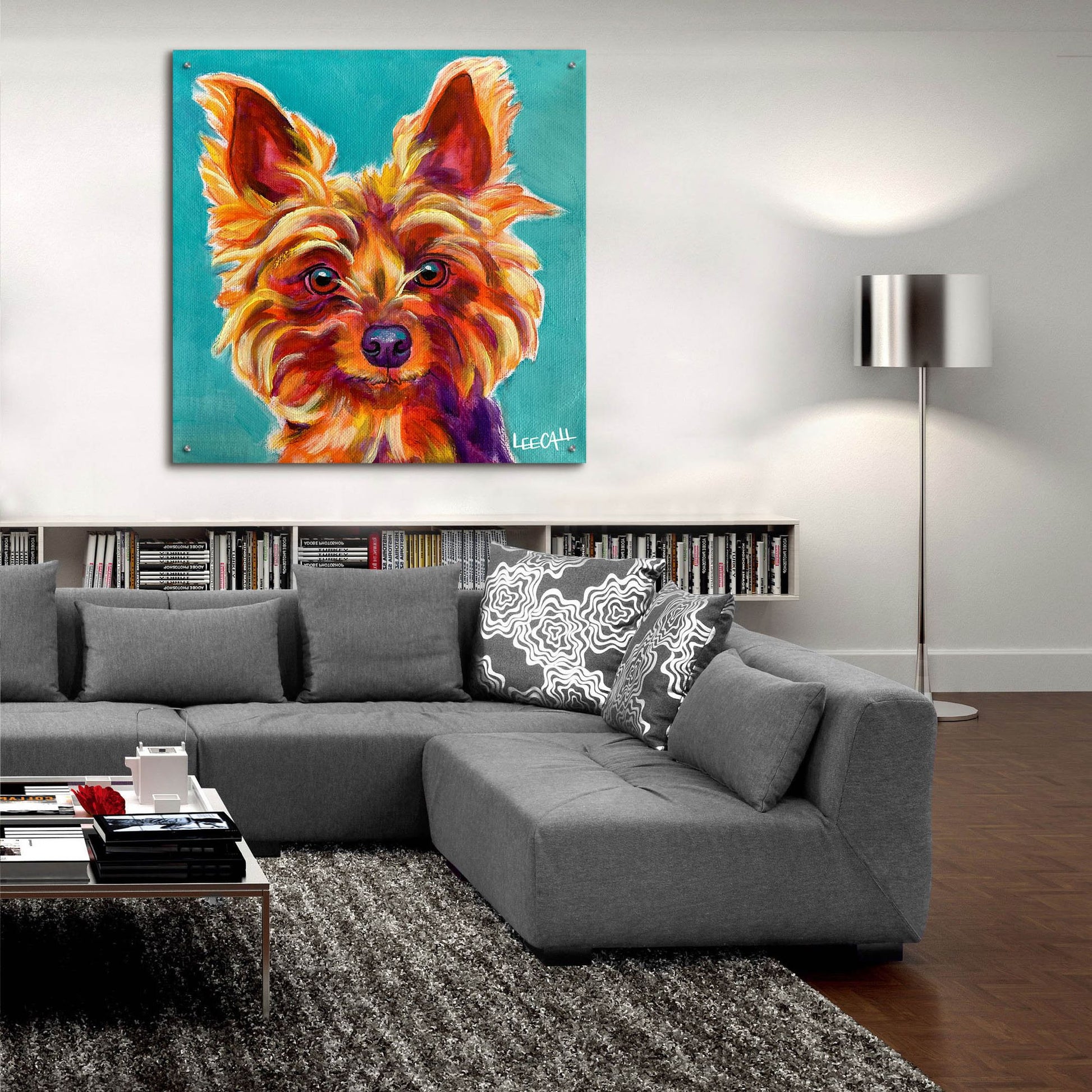 Epic Art 'Yorkiepoo' by Dawg Painter, Acrylic Glass Wall Art,36x36