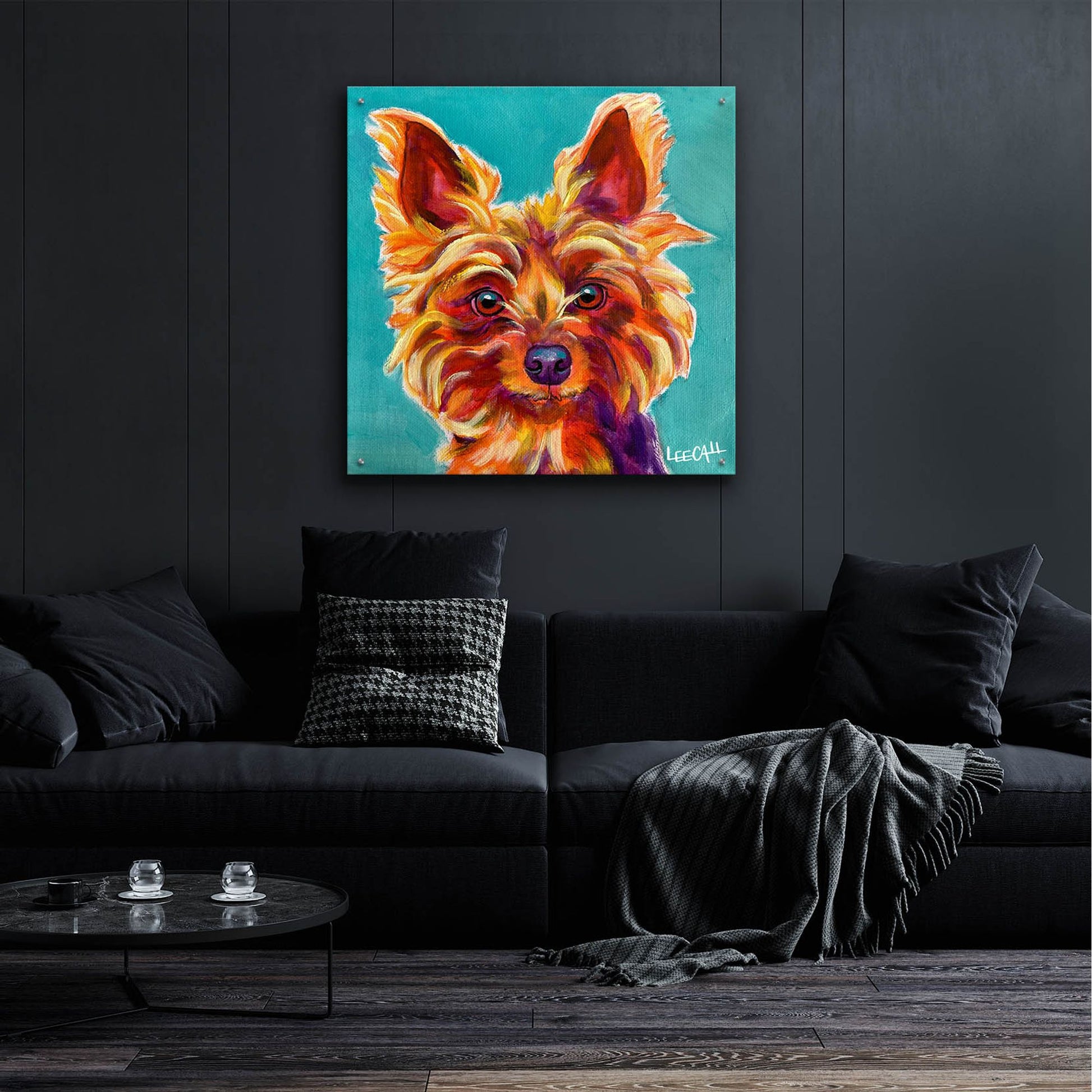 Epic Art 'Yorkiepoo' by Dawg Painter, Acrylic Glass Wall Art,36x36