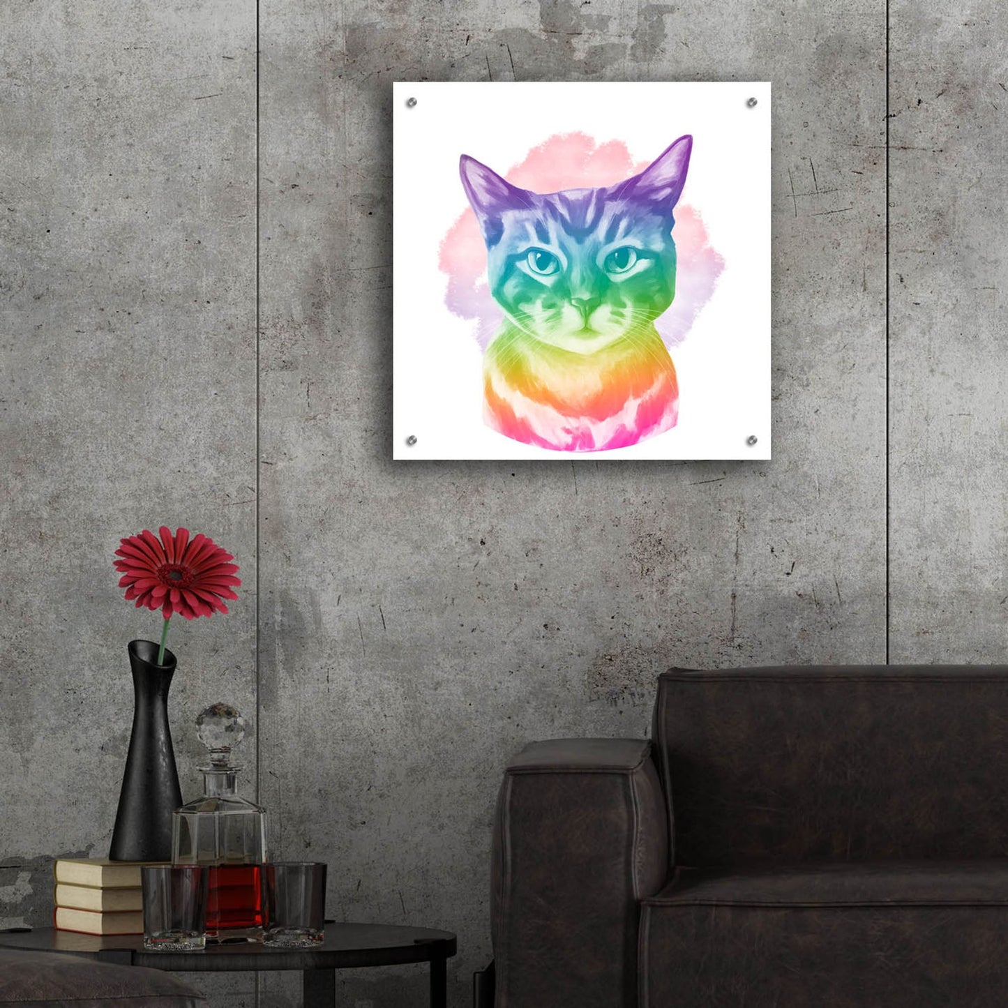 Epic Art 'Faded Kitten' by Dawg Painter, Acrylic Glass Wall Art,24x24