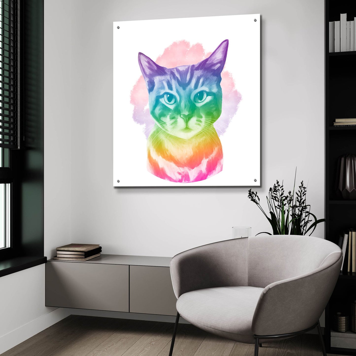 Epic Art 'Faded Kitten' by Dawg Painter, Acrylic Glass Wall Art,36x36