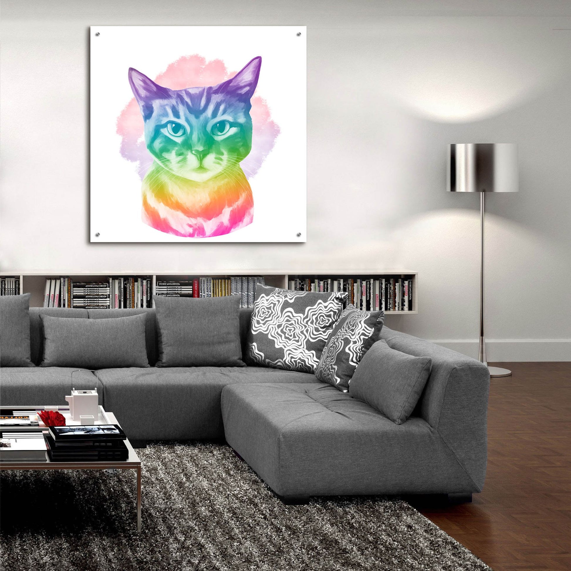 Epic Art 'Faded Kitten' by Dawg Painter, Acrylic Glass Wall Art,36x36