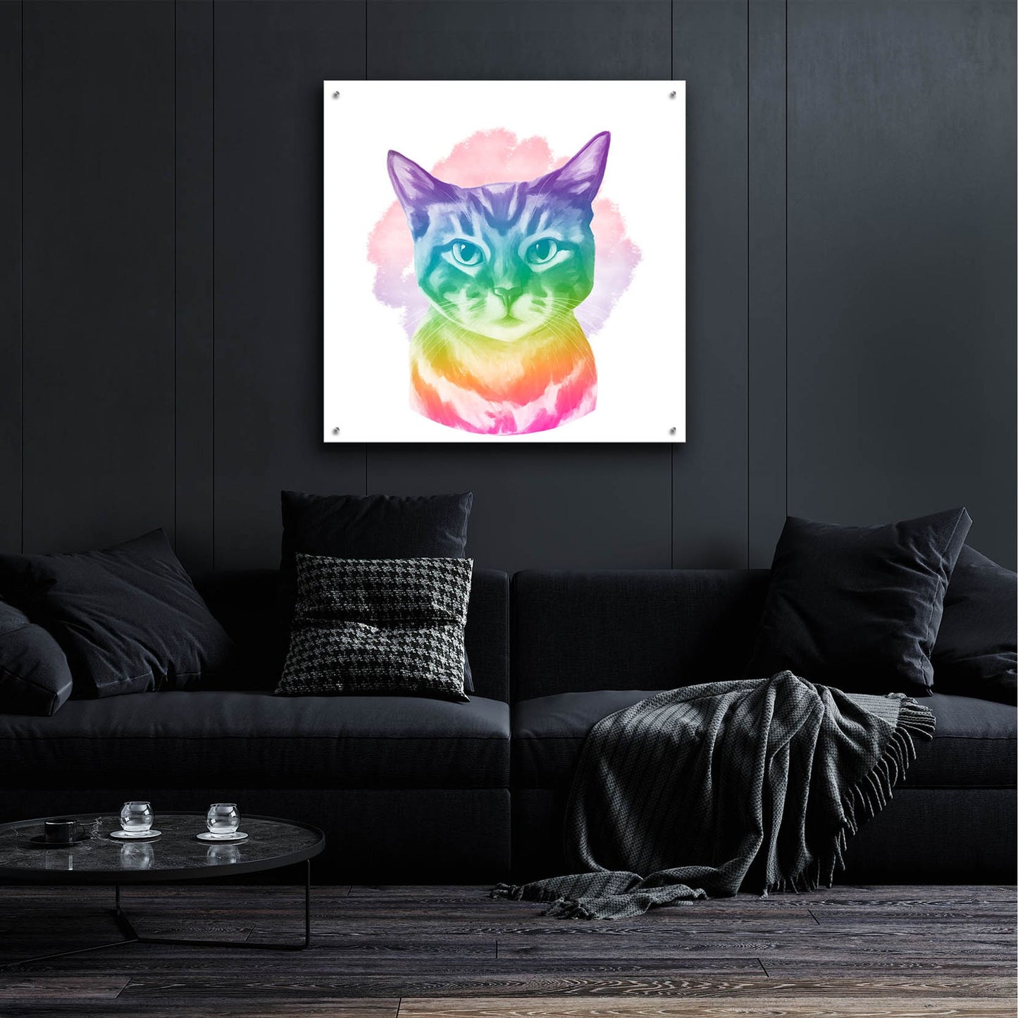 Epic Art 'Faded Kitten' by Dawg Painter, Acrylic Glass Wall Art,36x36