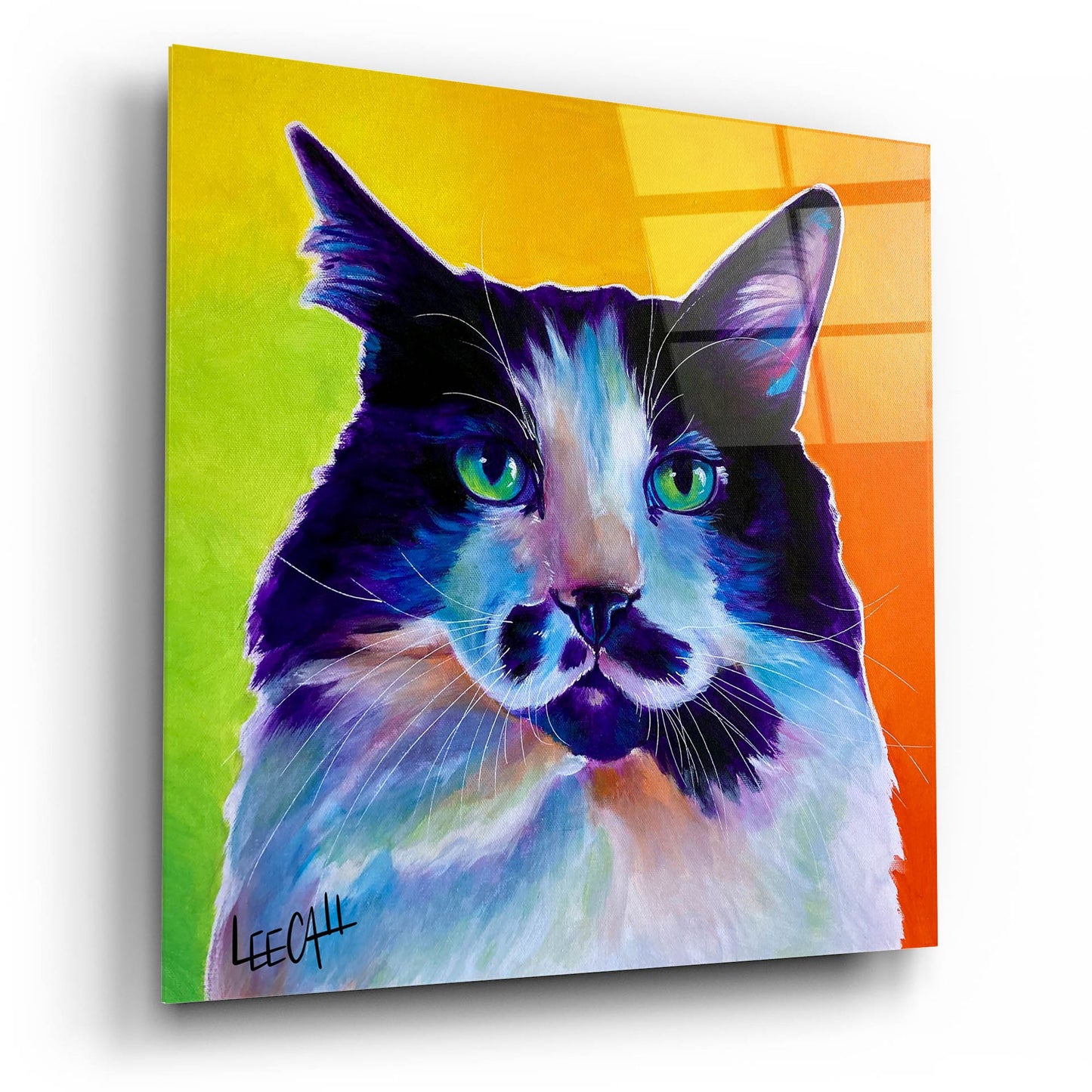 Epic Art 'Cat-ittude ' by Dawg Painter, Acrylic Glass Wall Art,12x12