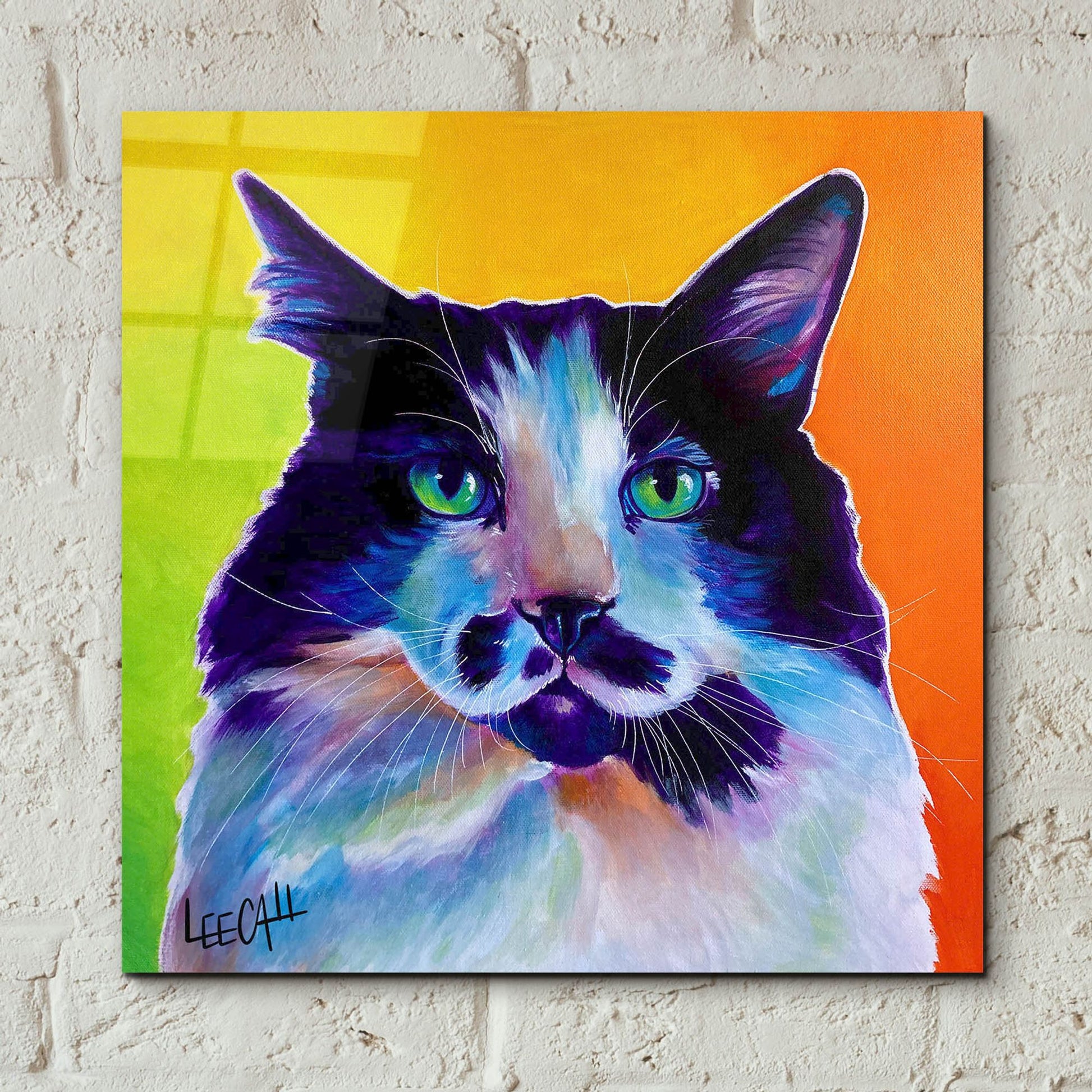 Epic Art 'Cat-ittude ' by Dawg Painter, Acrylic Glass Wall Art,12x12