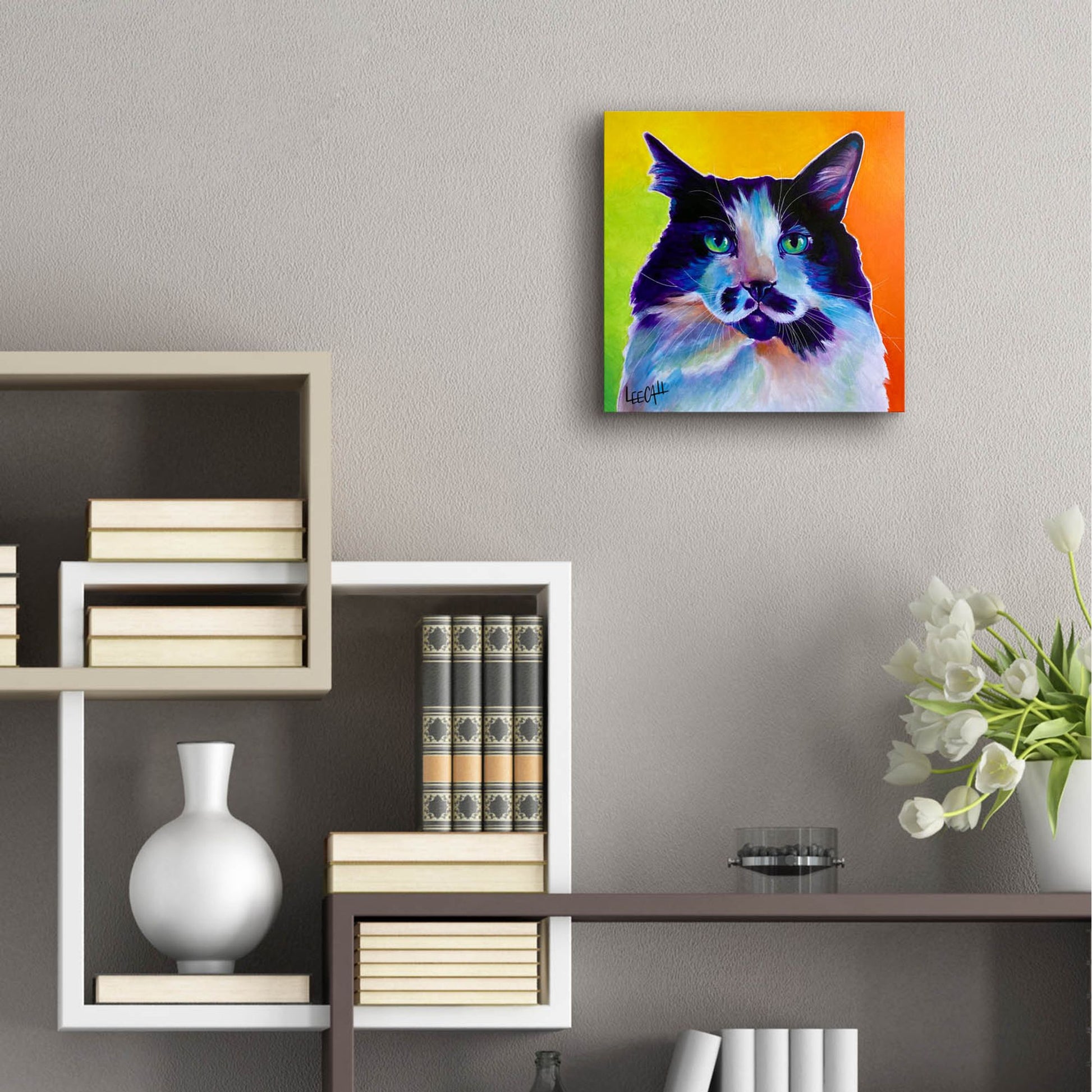 Epic Art 'Cat-ittude ' by Dawg Painter, Acrylic Glass Wall Art,12x12