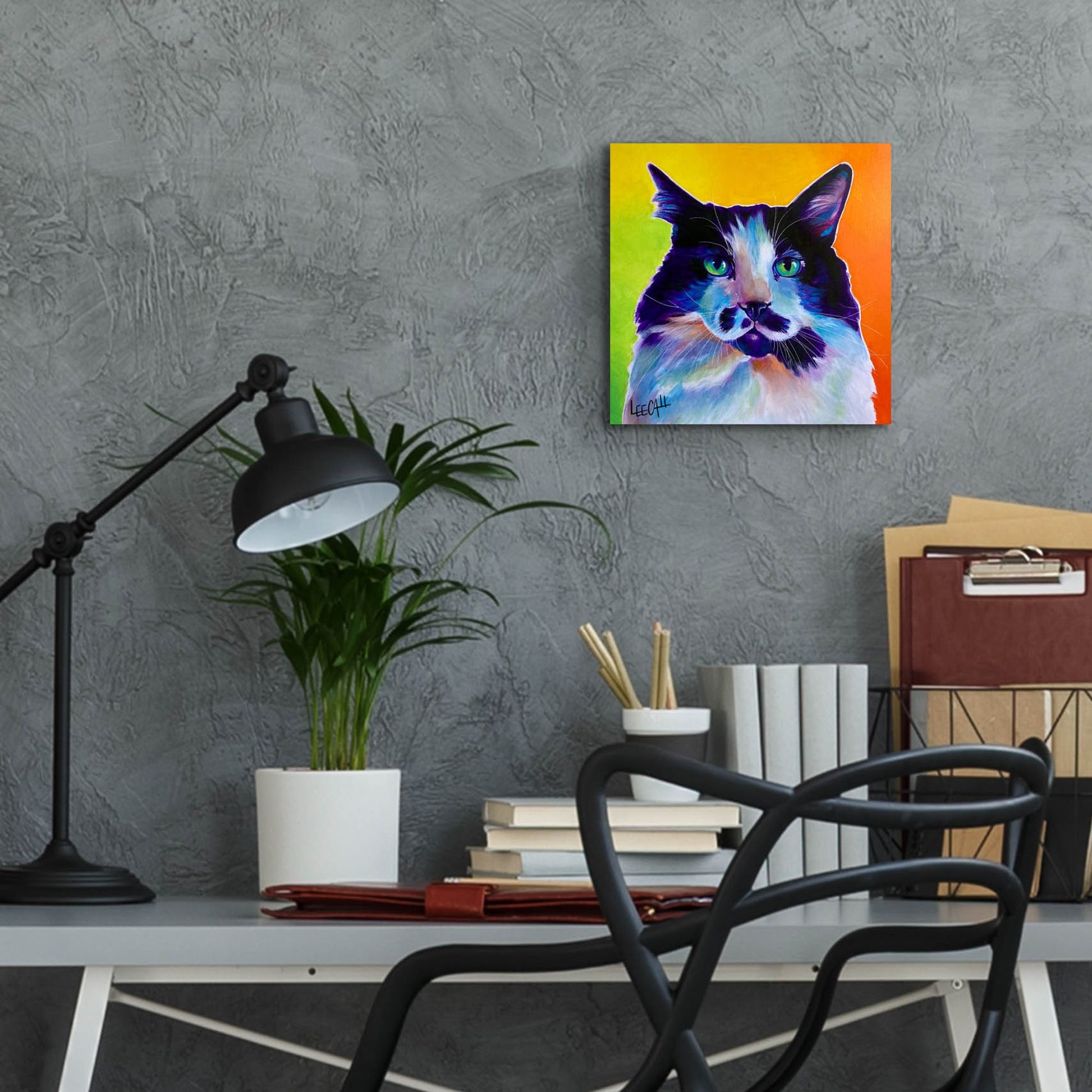 Epic Art 'Cat-ittude ' by Dawg Painter, Acrylic Glass Wall Art,12x12