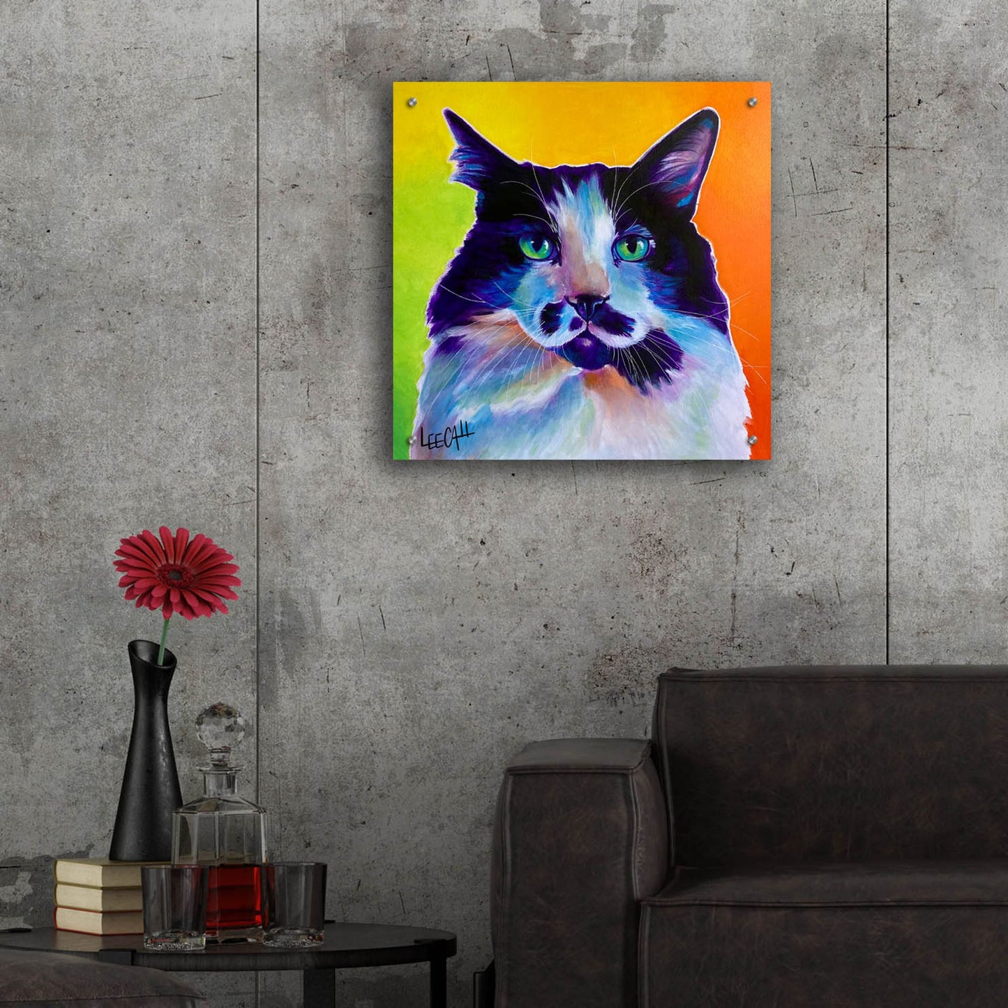 Epic Art 'Cat-ittude ' by Dawg Painter, Acrylic Glass Wall Art,24x24