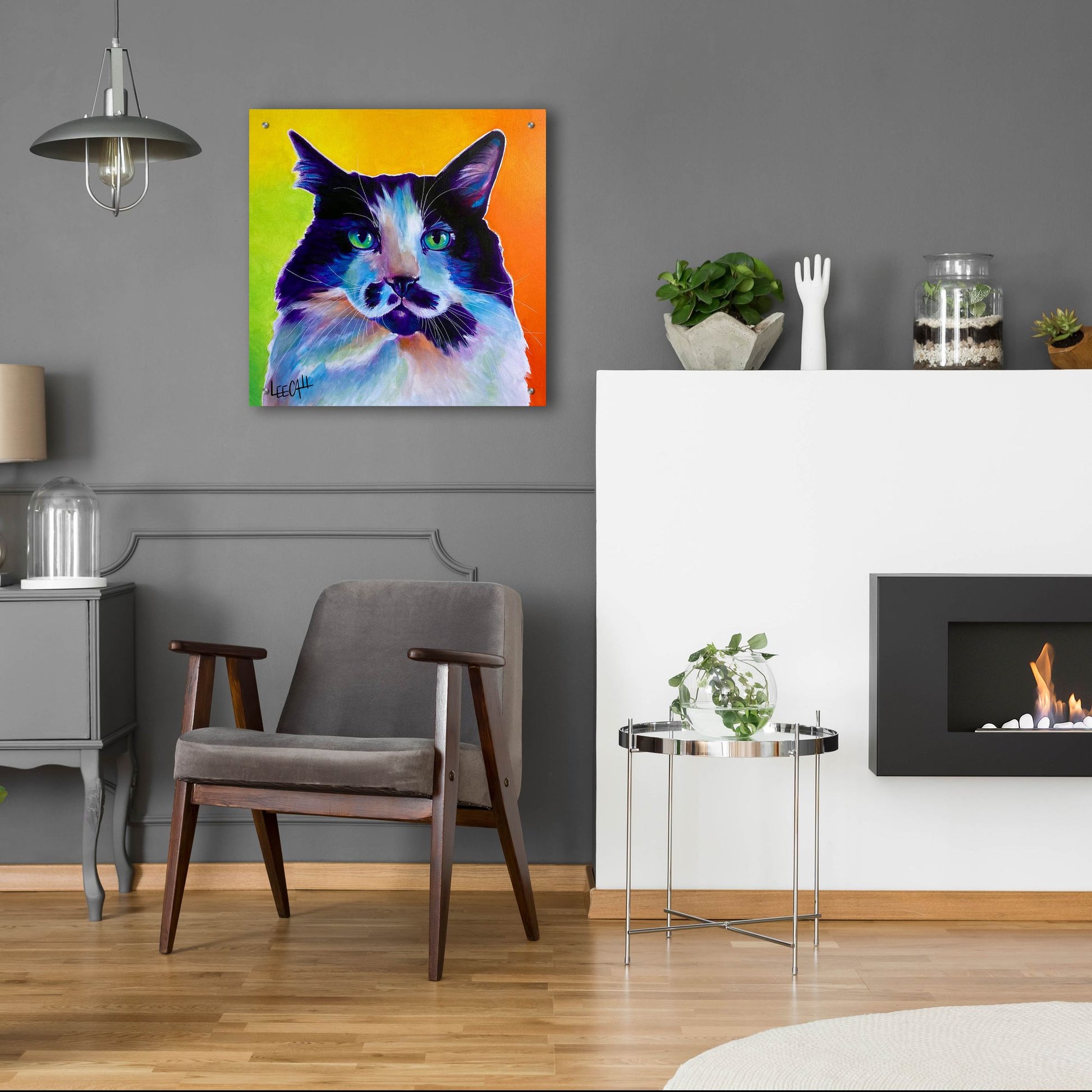 Epic Art 'Cat-ittude ' by Dawg Painter, Acrylic Glass Wall Art,24x24