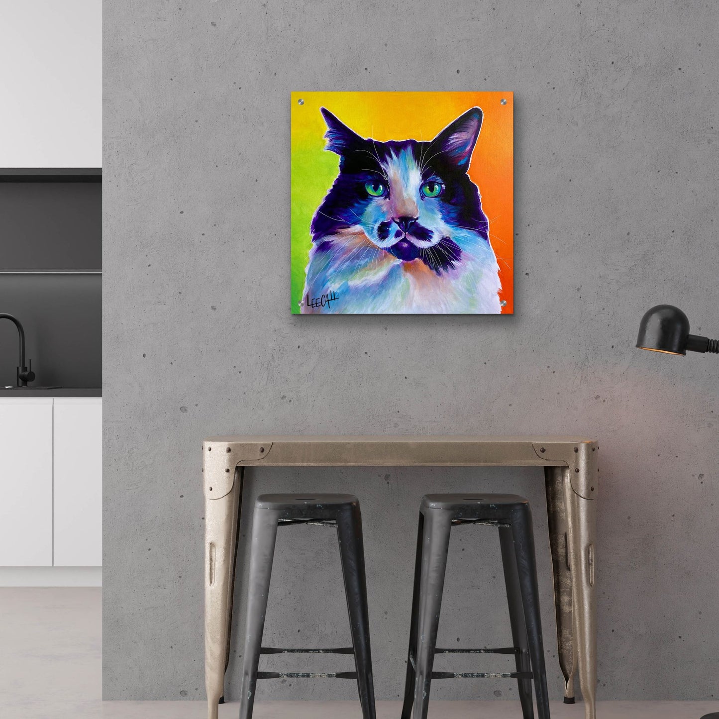 Epic Art 'Cat-ittude ' by Dawg Painter, Acrylic Glass Wall Art,24x24